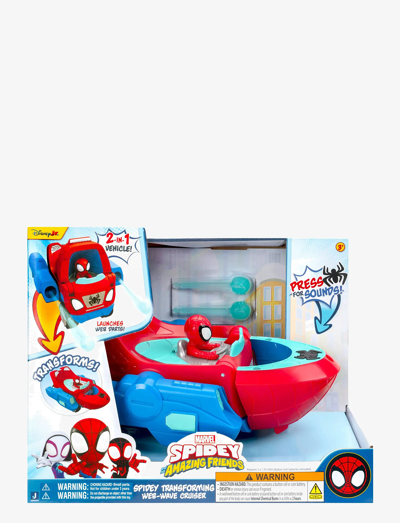 Spider-man - SPIDEY TRANSFORMING WEB-WAVE CRUISER - film & sagofigurer - multi colour - 1