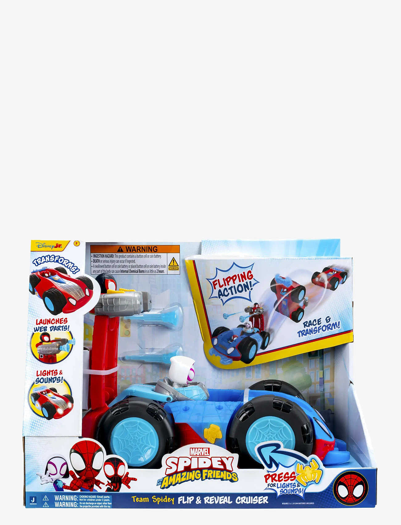 Spider-man - SPIDEY FLIP & REVEAL CRUISER - legetøjsbiler - multi colour - 0