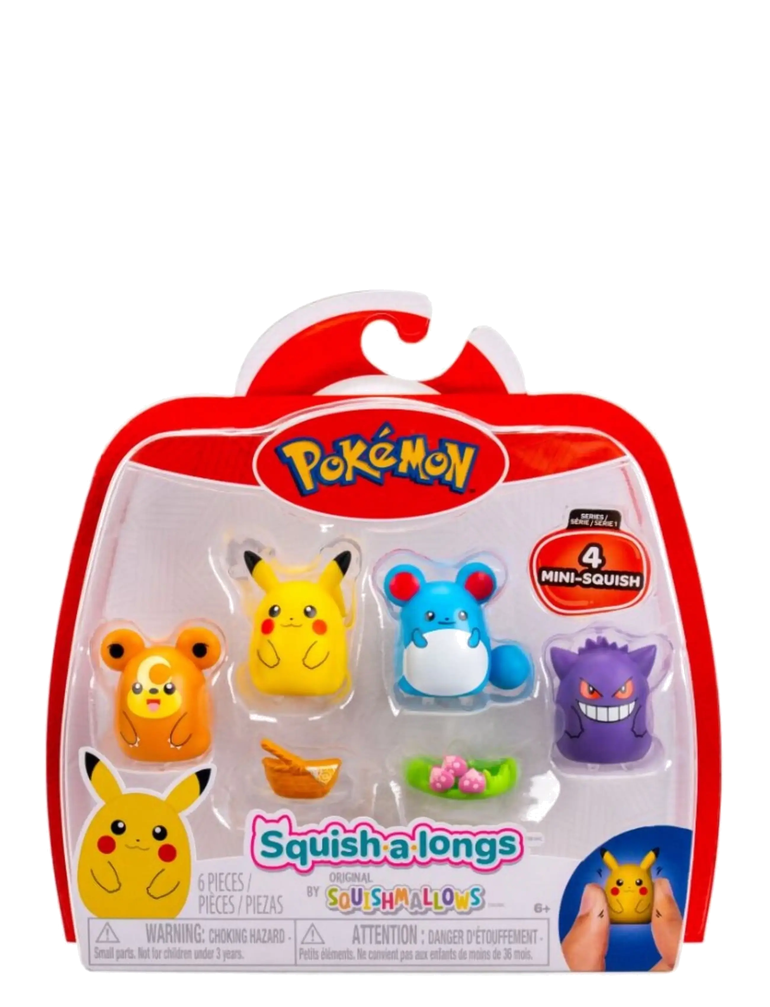 Pokemon SQUISHALONGS POKEMON 4 PK PIKACHU/GENGAR - Visa allt - MULTI COLOUR / yellow