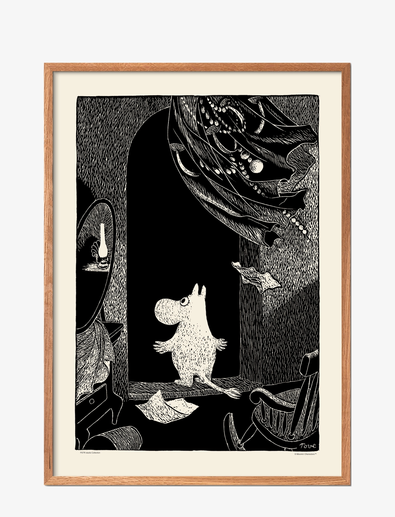 PSTR Studio Moomin X Pstr Studio Adventure, Sort & Hvid, Str: 50X70CM