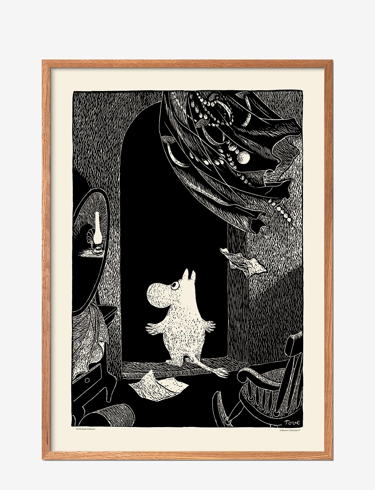 PSTR Studio - Moomin x PSTR studio - Adventure - must-valged motiivid - natural - 0