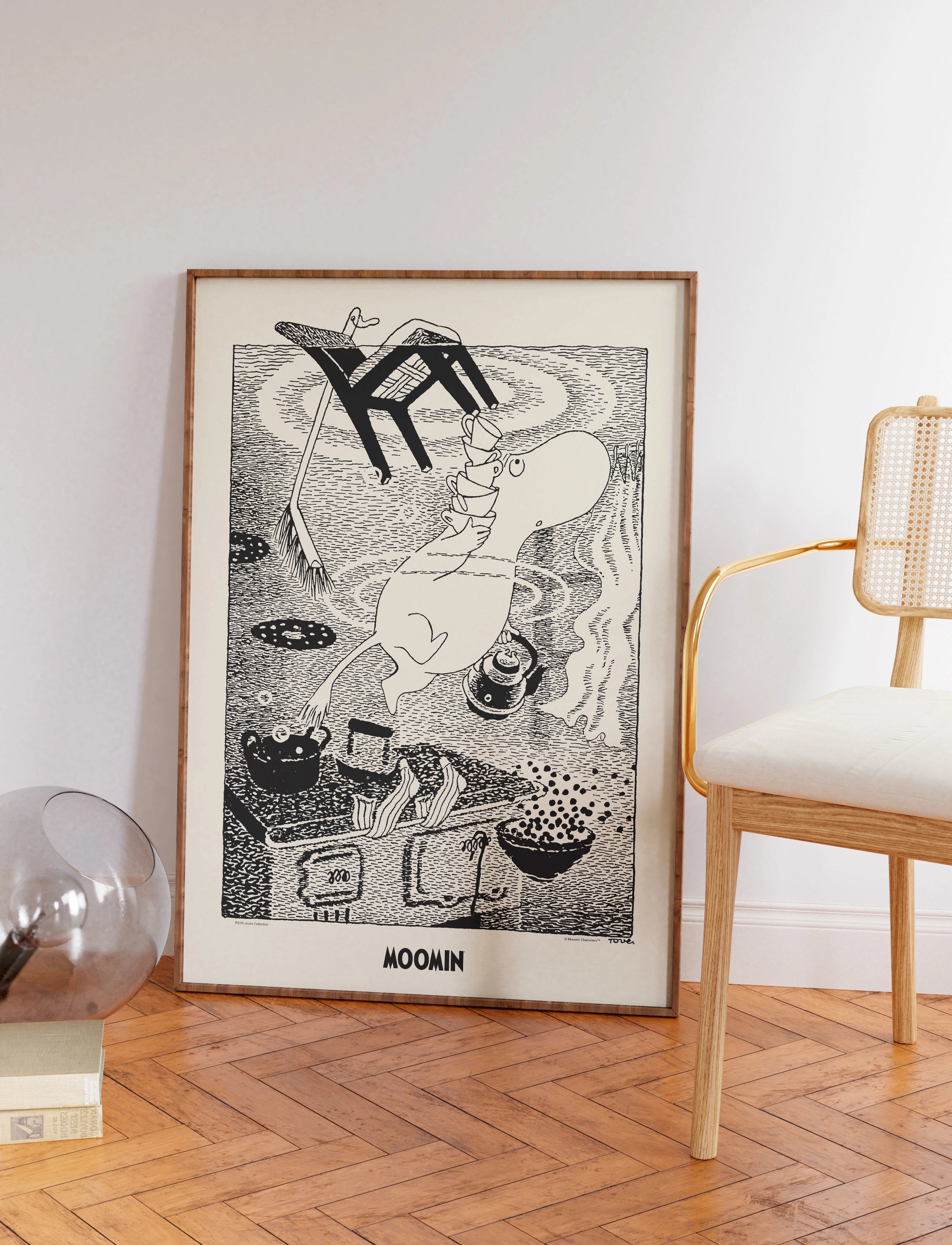 PSTR Studio Moomin X Pstr Dreaming, 50X70 cm, Posters - Black & White, Homeware