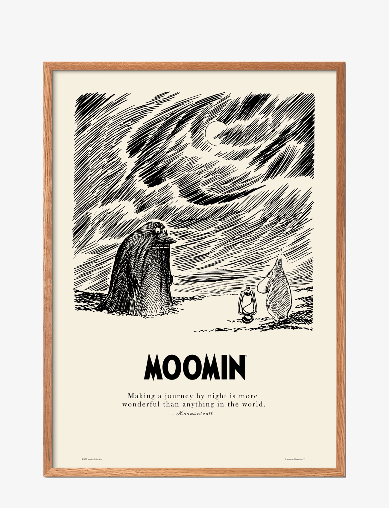 PSTR Studio Moomin X Pstr Studio Journey By Night, Illustrations, Sort, Str: 50X70CM