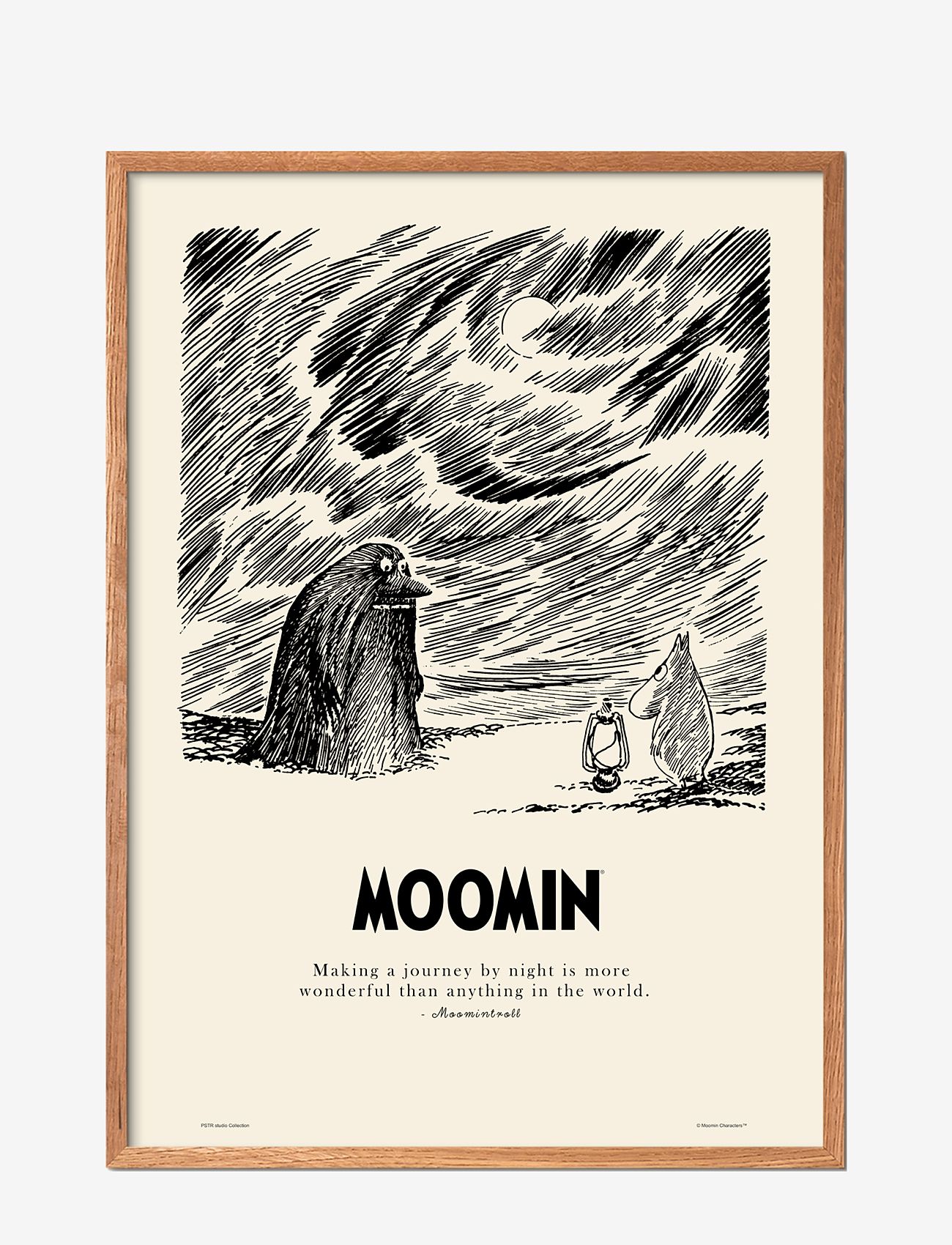 PSTR Studio - Moomin x PSTR studio - Journey by Night - motiver i svart og hvitt - natural - 0
