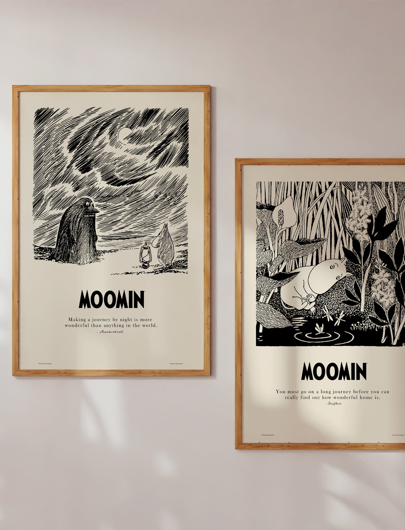 PSTR Studio - Moomin x PSTR studio - Journey by Night - motiver i svart og hvitt - natural - 1
