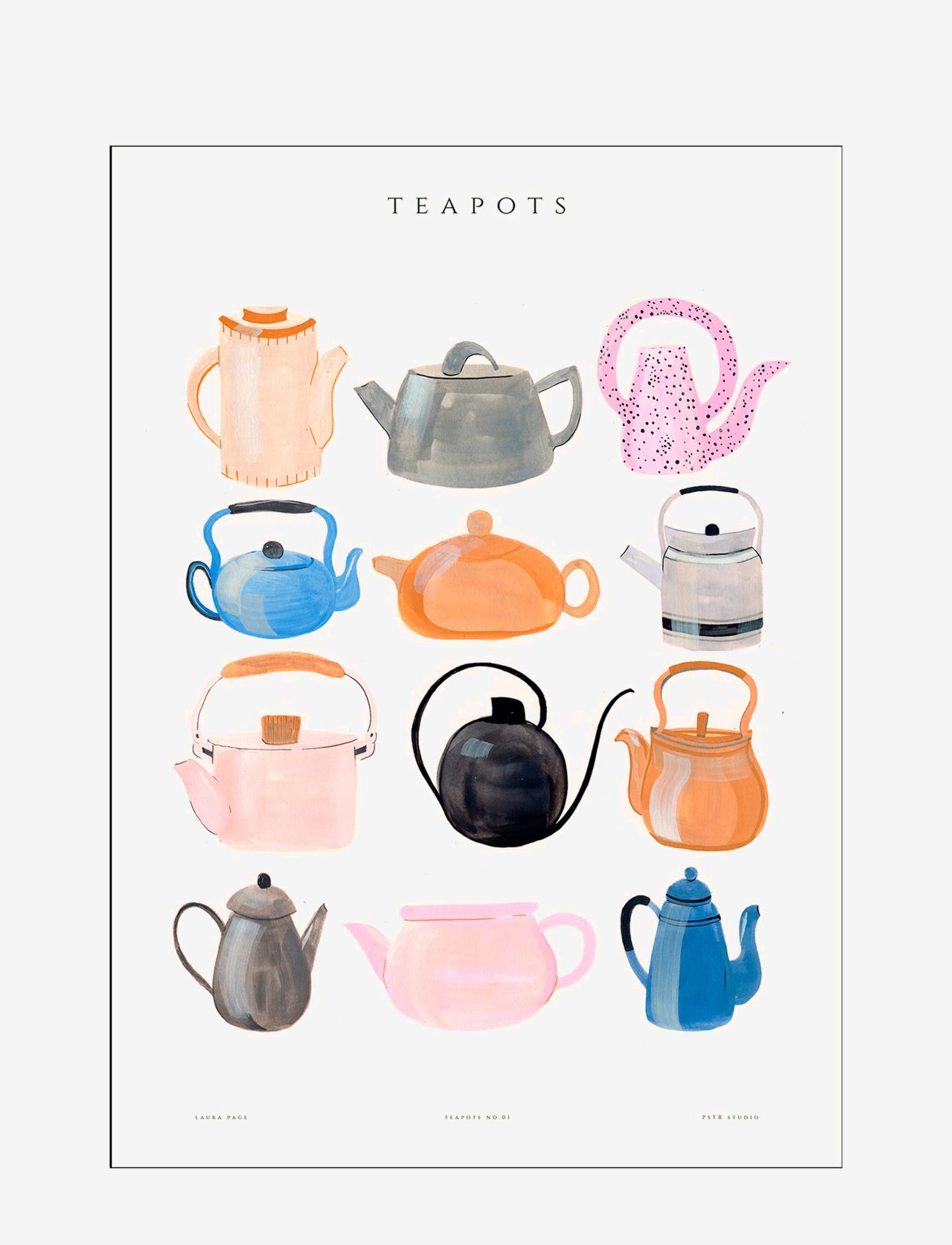 PSTR Studio - laura-teapots - illustrasjoner - multi-colored - 0