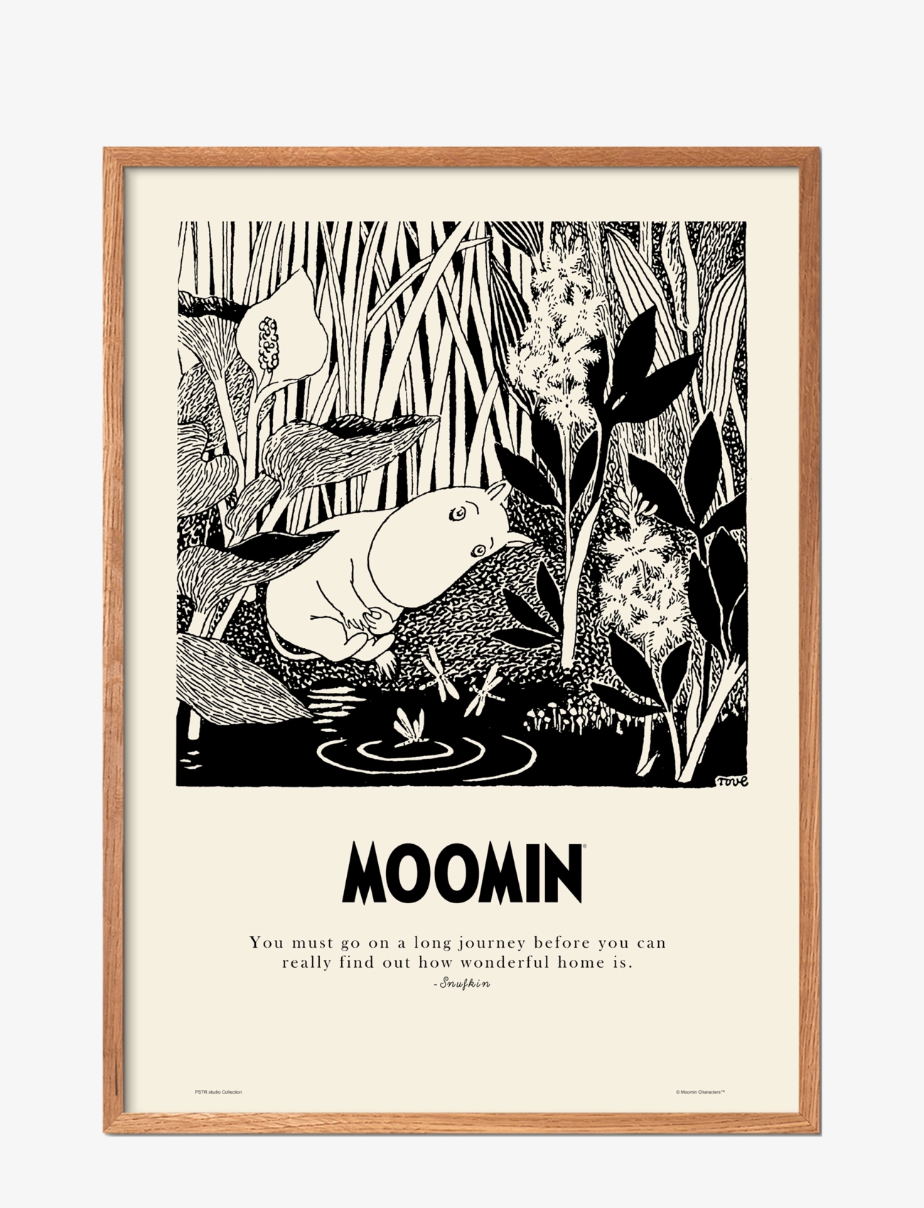 PSTR Studio Moomin X Pstr Studio Long Journey, Sort & Hvid, Str: 50X70CM