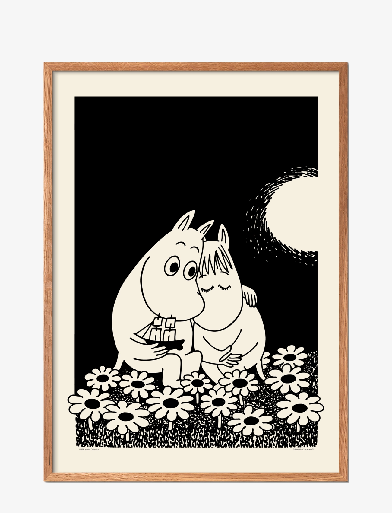PSTR Studio Moomin X Pstr Studio Love Story, Sort & Hvid, Str: 50X70CM