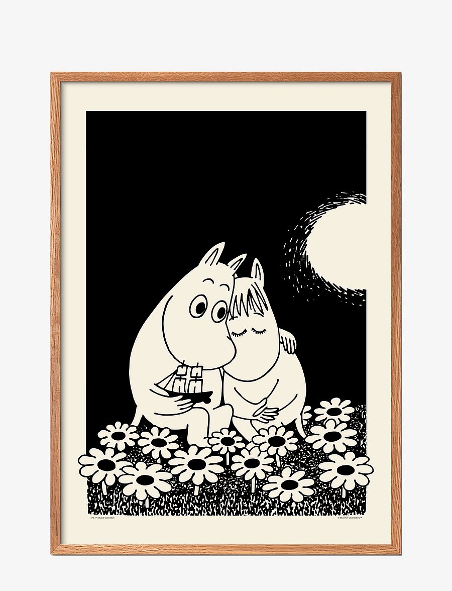 PSTR Studio - Moomin x PSTR studio - Love story - schwarz-weiß-motive - natural - 1