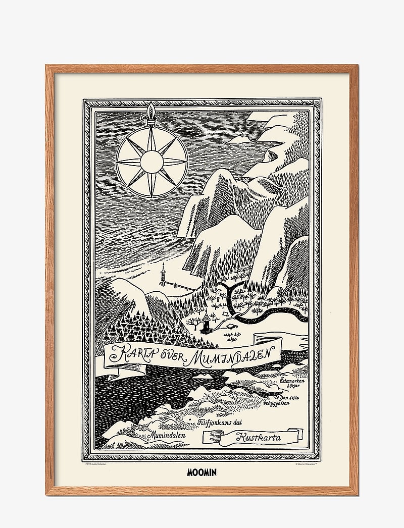 PSTR Studio - Moomin x PSTR studio - Map of Moomin Valley I - must-valged motiivid - natural - 0