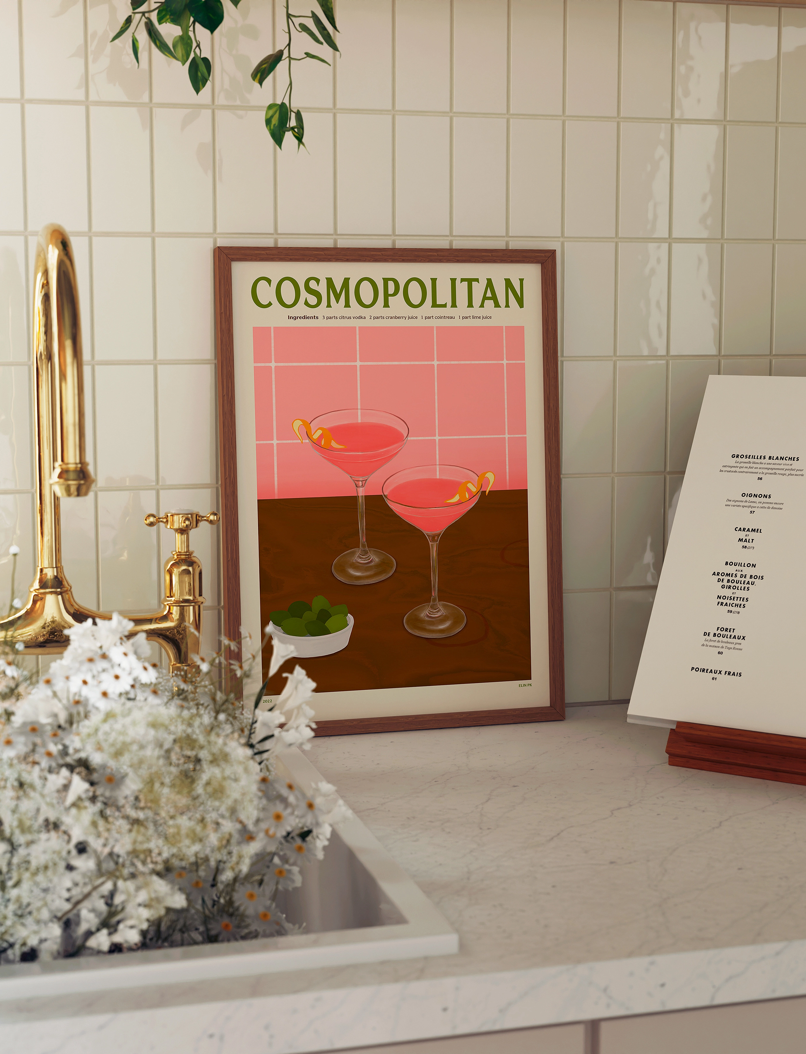 PSTR Studio Pstr Studio - Pstr Studio X Elin Pk - Cosmopolitan, 30X40 cm, Multi/patterned, Plakater > Mad, Unisex