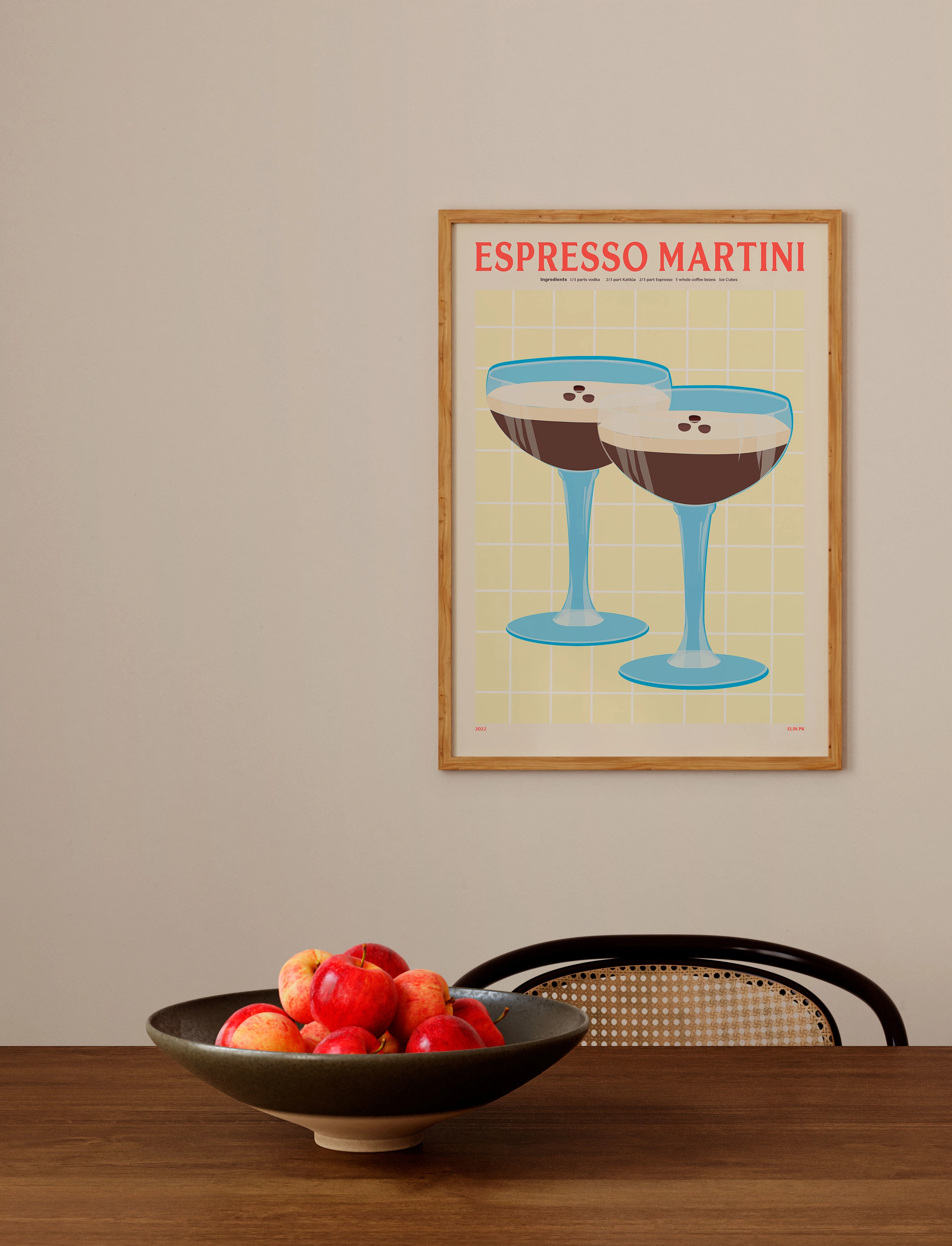 PSTR Studio Pstr Studio - Pstr Studio X Elin Pk - Espresso Martini, 30X40 cm, Multi/patterned, Plakater > Mad, Unisex