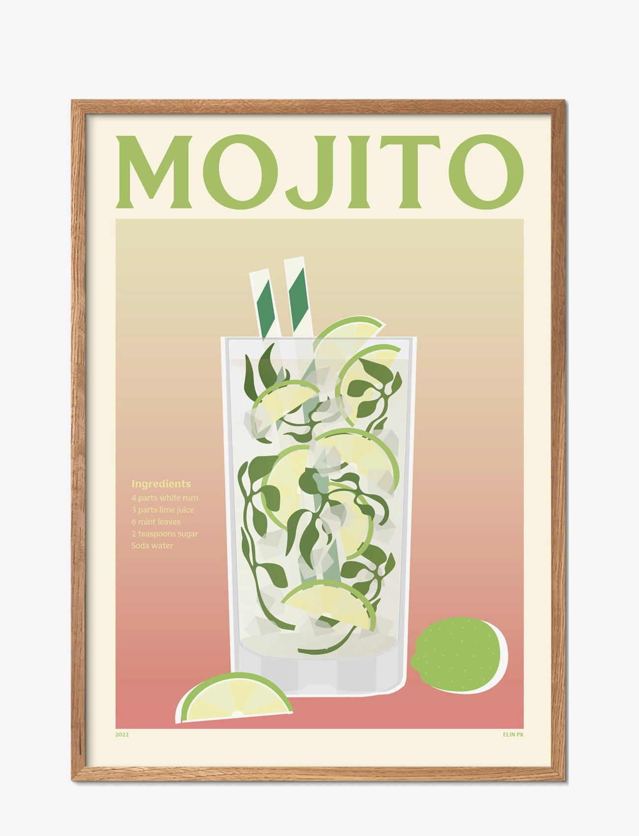 PSTR STUDIO Pstr Studio - Pstr StudioxElin Pk - Mojito Patterned - 30X40CM - Unisex