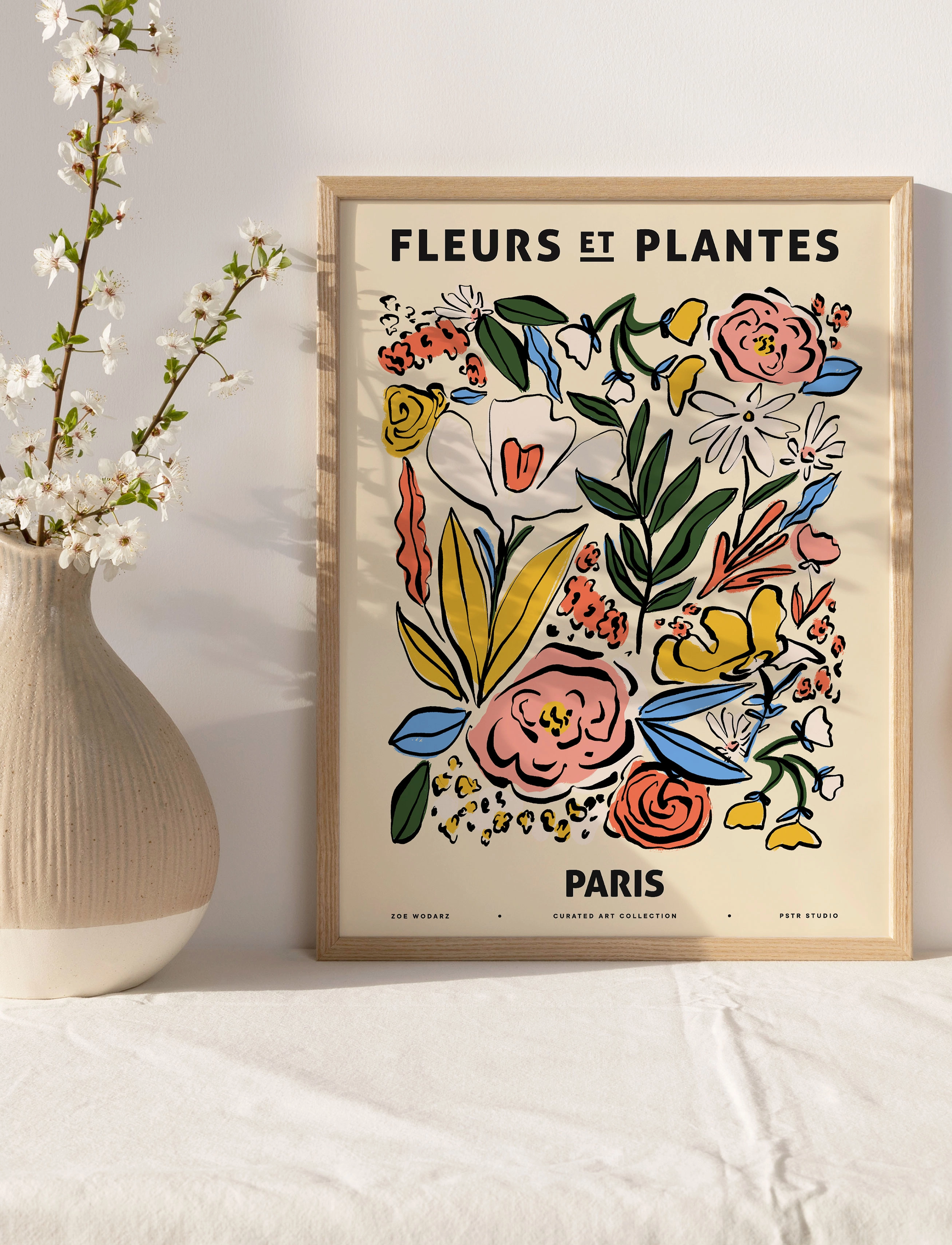 PSTR Studio Pstr Studio - Zoe - Fleurs Et Plantes - Paris, 30X40 cm, Multi/patterned, Plakater > Botaniske, Unisex