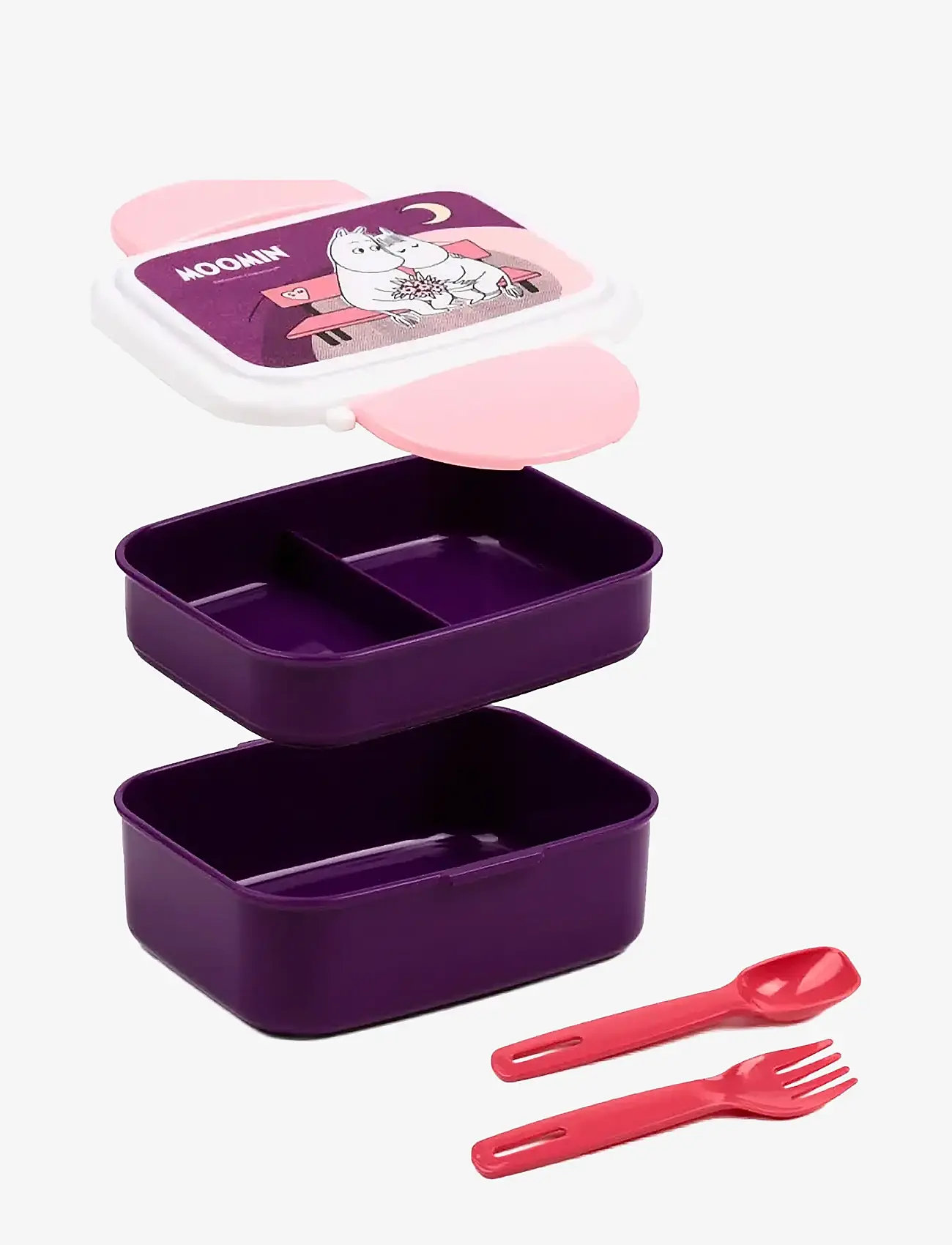 Puckator - Stacked Bento Box Lunch Box with Cutlery - lunchlådor - dark purple - 1