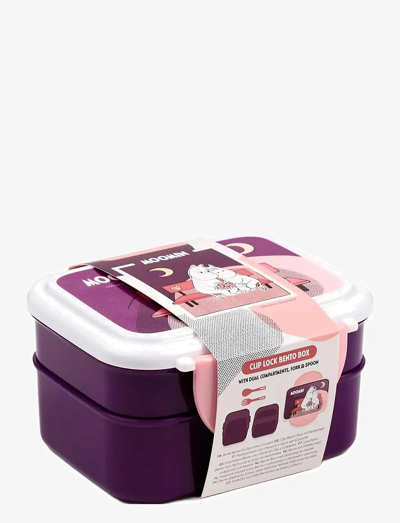 Puckator - Stacked Bento Box Lunch Box with Cutlery - lunchlådor - dark purple - 2