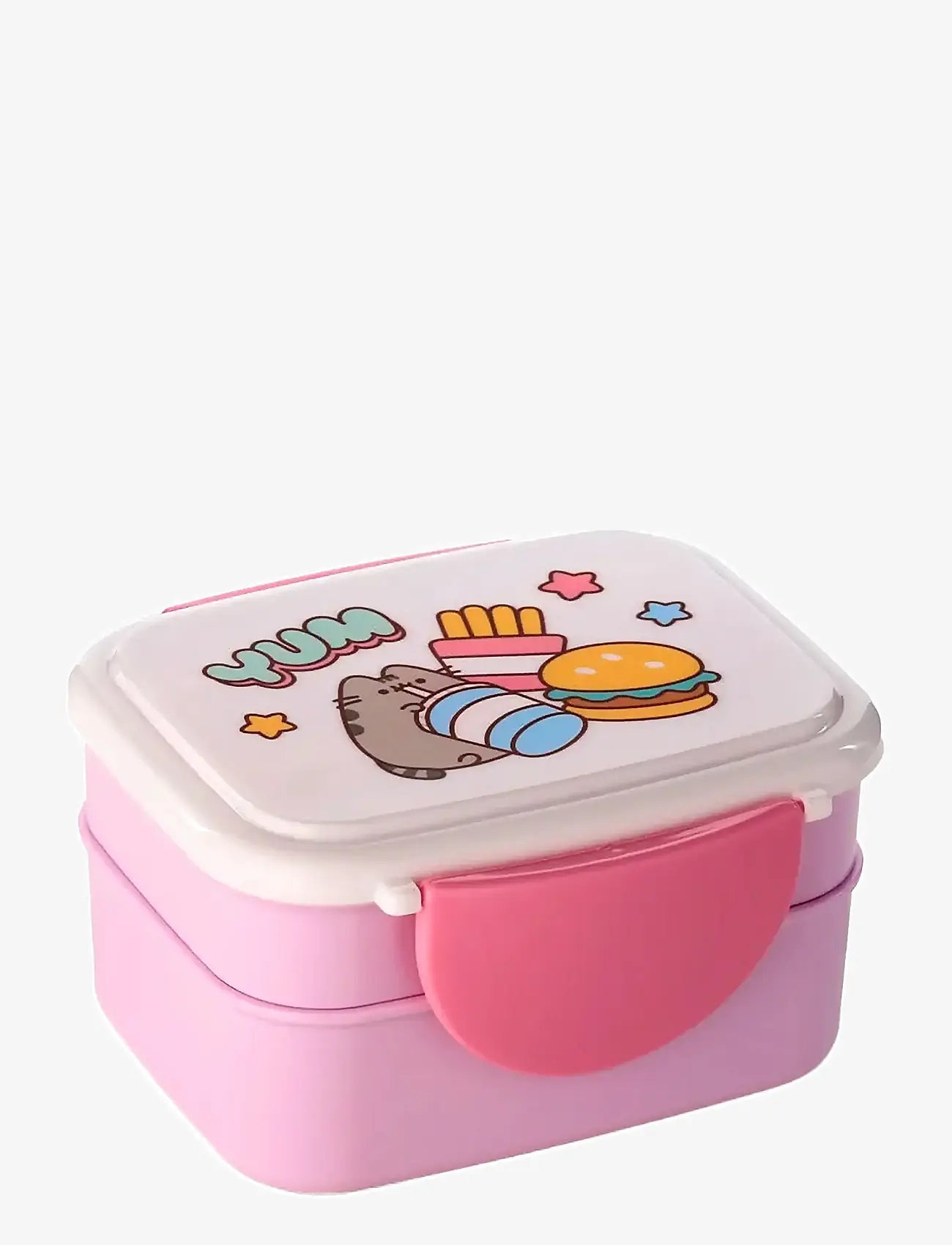 Puckator - Stacked Bento Box Lunch Box with Cutlery - lunchlådor - pink - 0