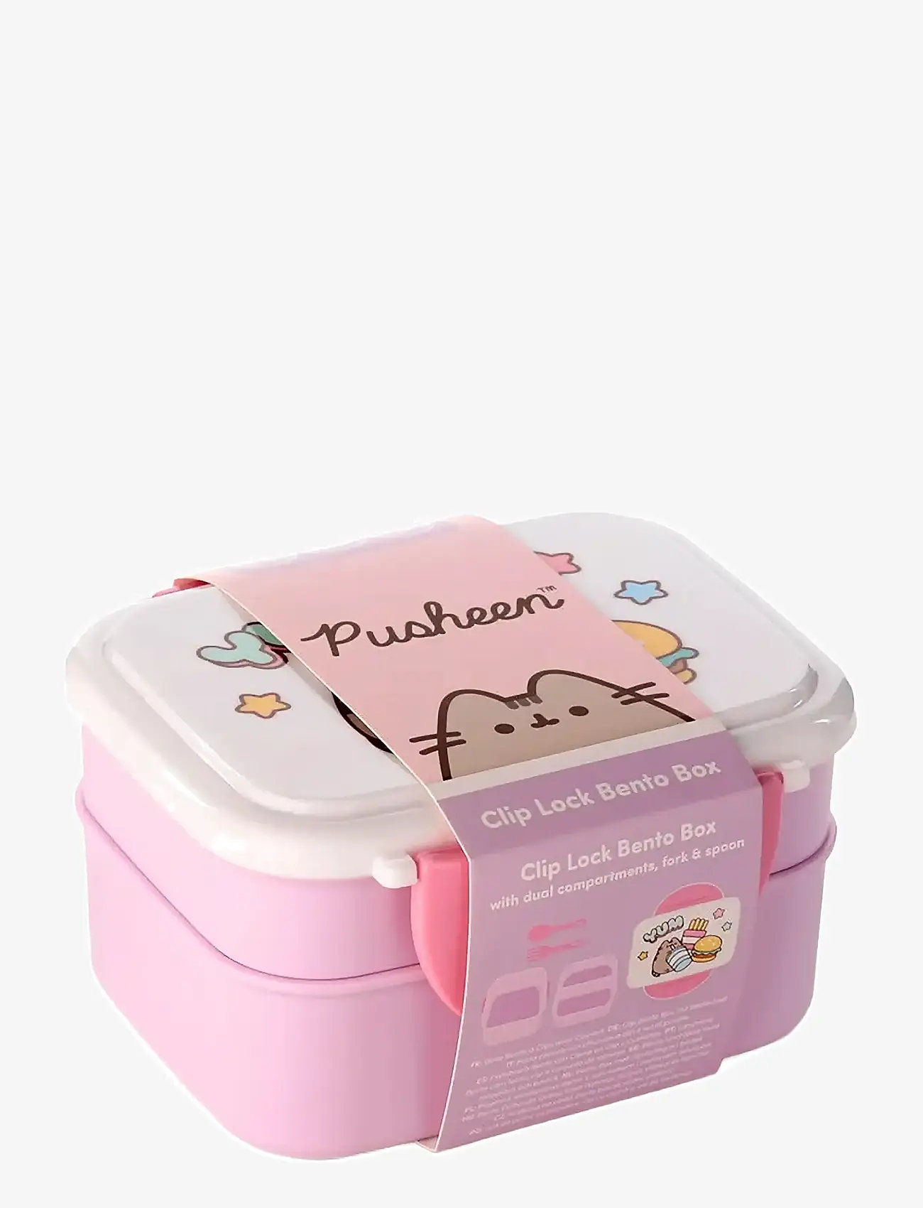 Puckator - Stacked Bento Box Lunch Box with Cutlery - lunchlådor - pink - 2