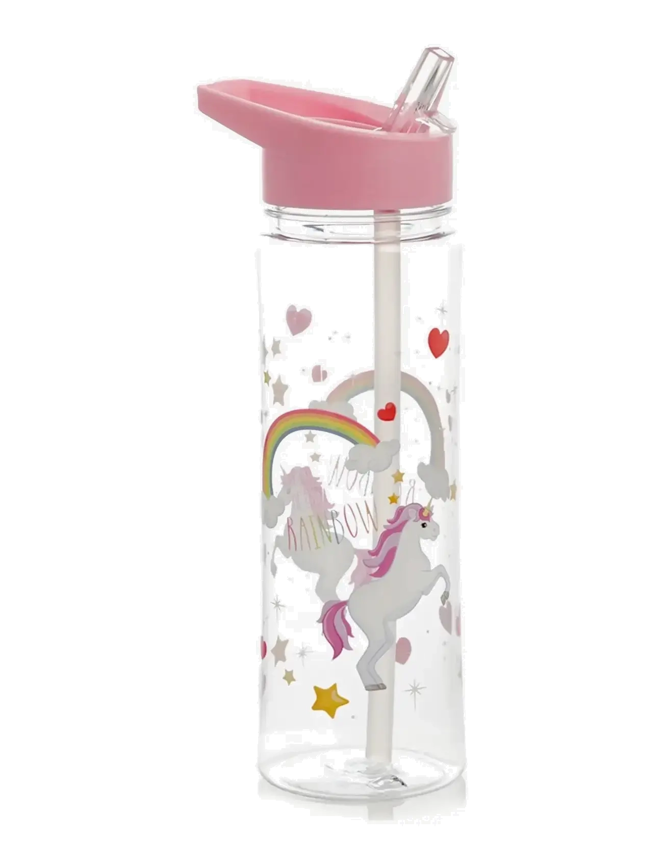 Puckator Shatterproof 550ml Water Bottle Enchanted Rainbows Unicorn - 4 for 3 - PINK / pink/rose