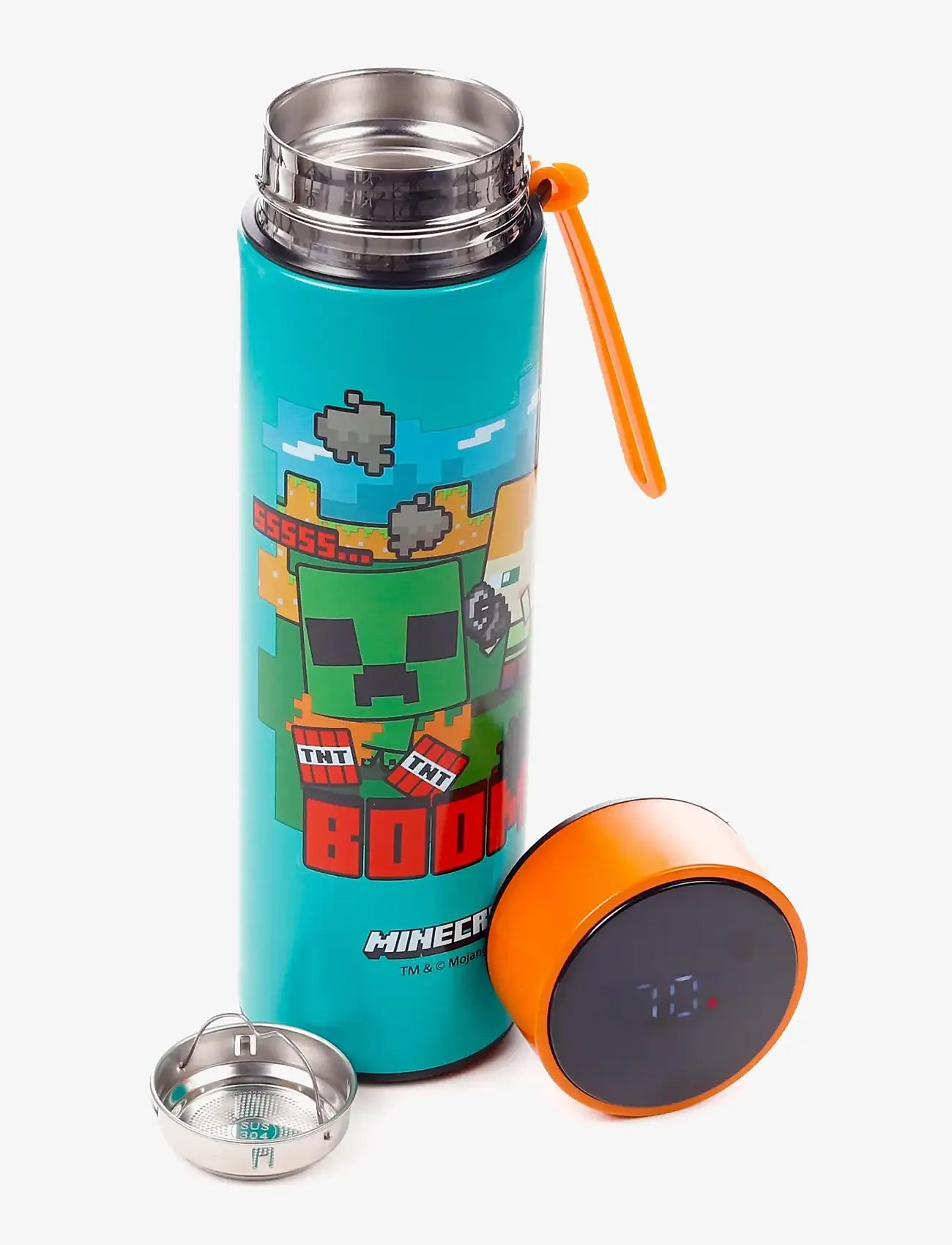 Puckator - Hot & Cold Digital Thermometer Bottle - termoflasker - green - 0