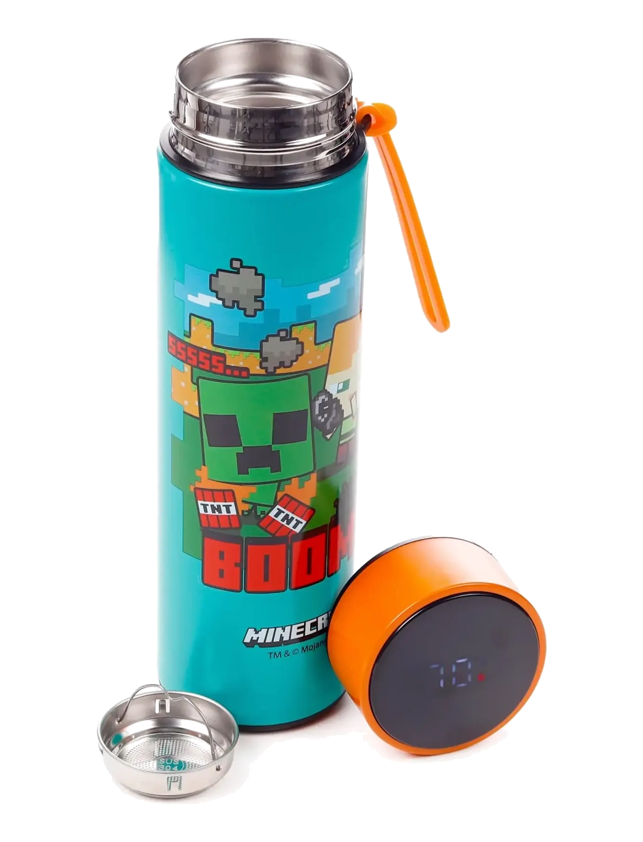 Puckator Hot & Cold Digital Thermometer Bottle - Matartími - GREEN / blue