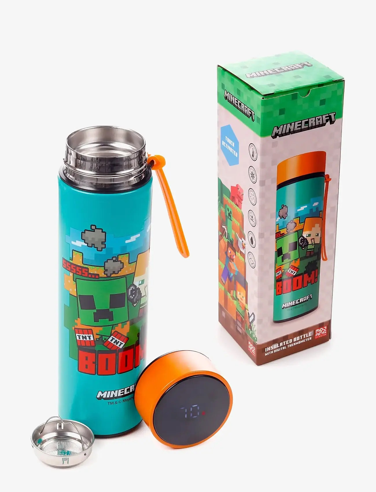 Puckator - Hot & Cold Digital Thermometer Bottle - termoflasker - green - 3
