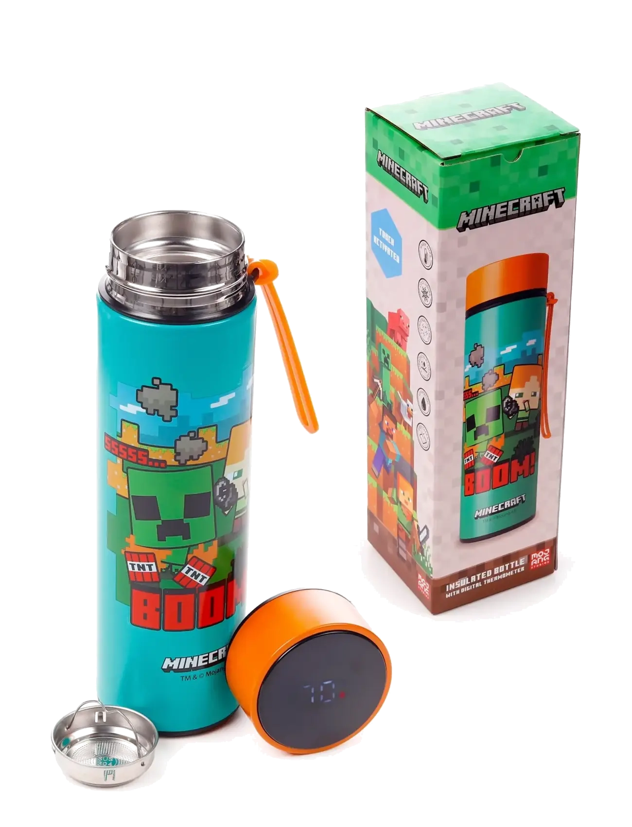 Puckator - Hot & Cold Digital Thermometer Bottle - thermosflaschen - green - 3