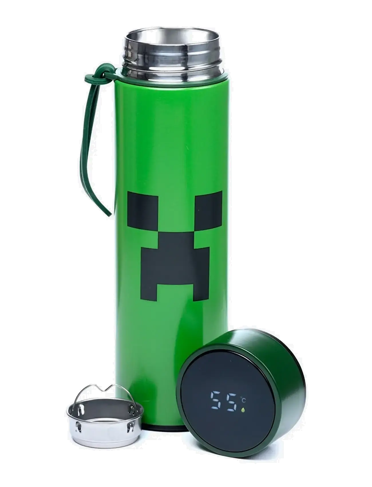 Puckator Hot & Cold Digital Thermometer Bottle - Kids home - GREEN / green