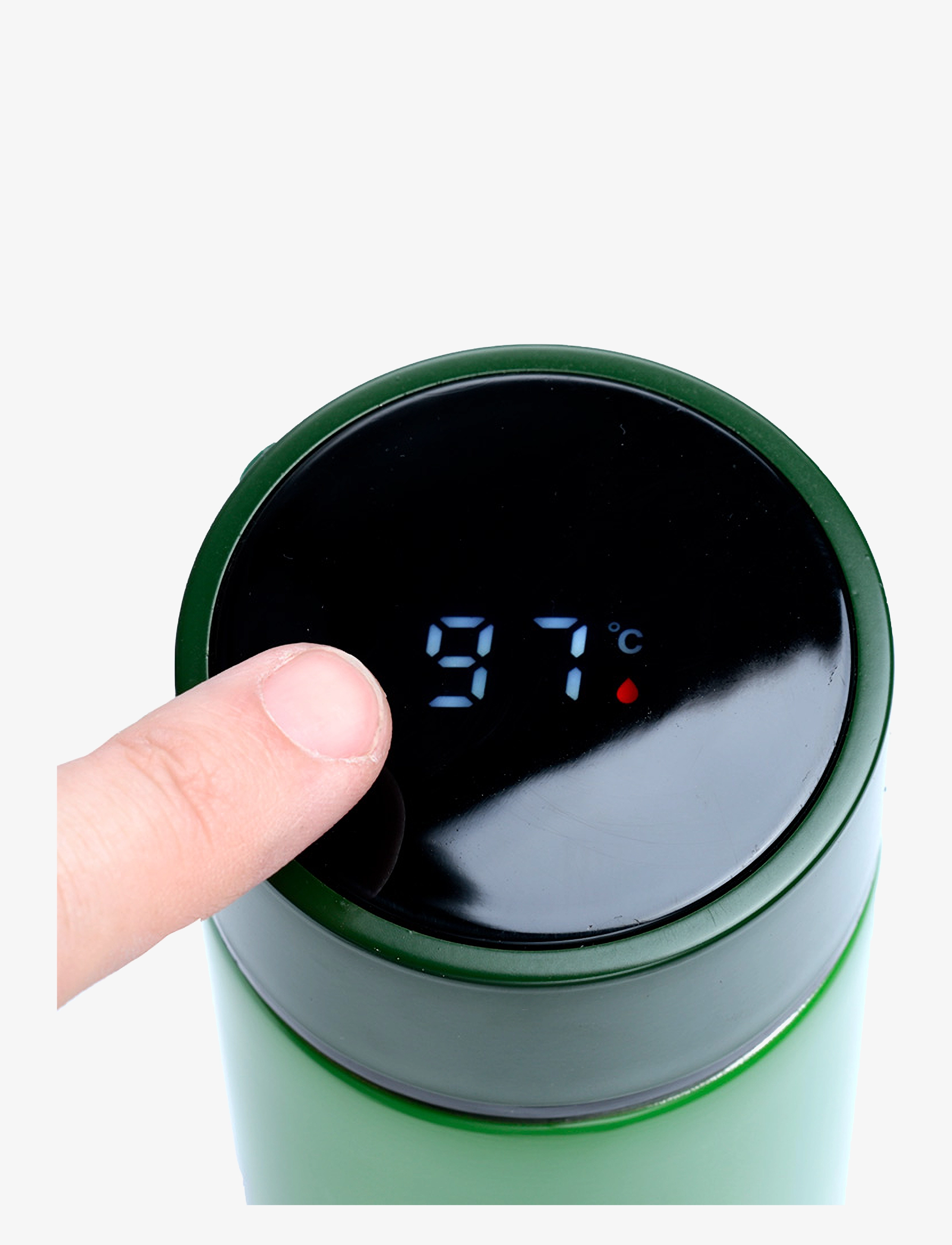 Puckator - Hot & Cold Digital Thermometer Bottle - termosai - green - 2