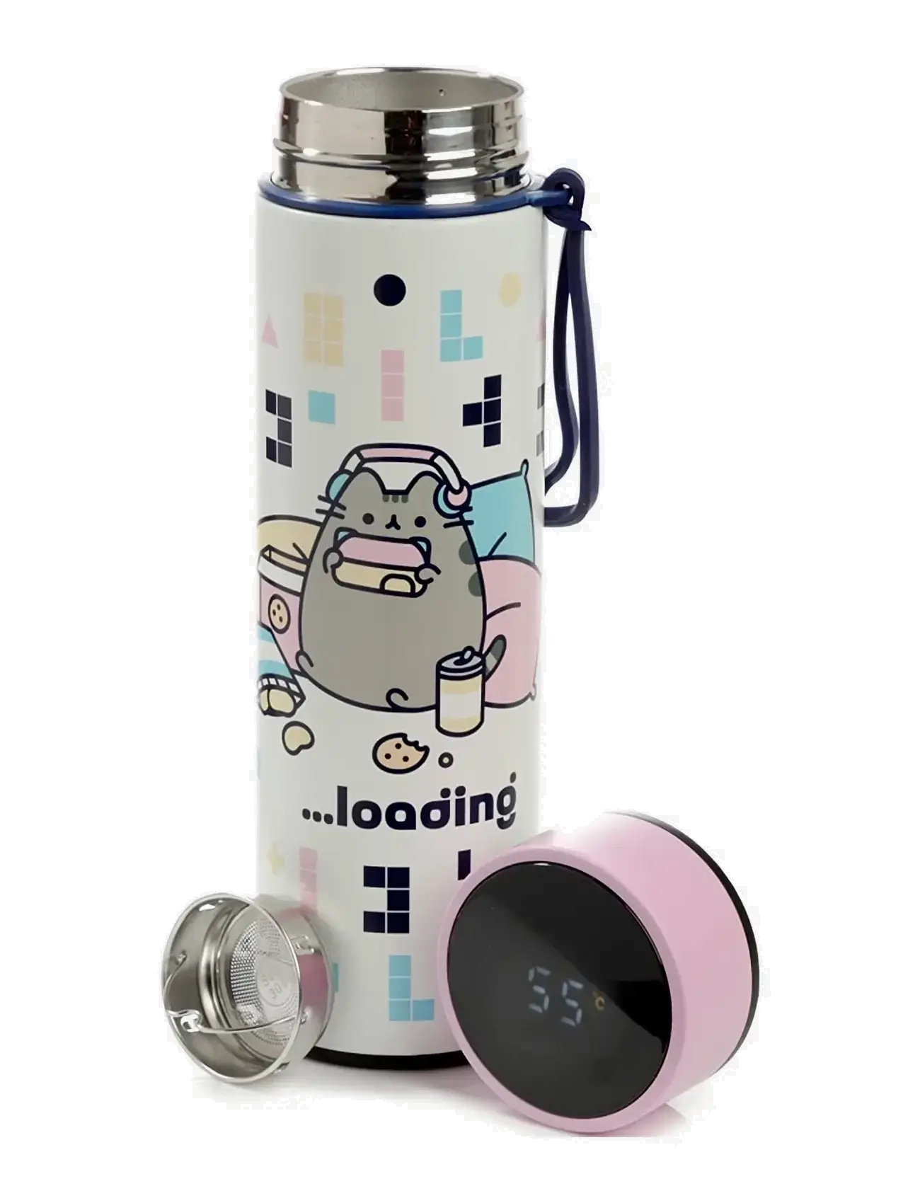 Puckator Hot & Cold Digital Thermometer Bottle - App deal - WHITE / white
