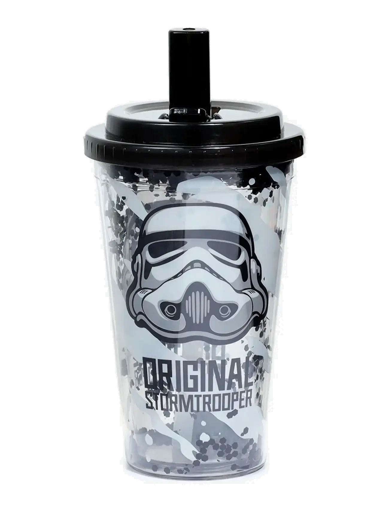 Puckator Shatterproof Double Walled Cup & Straw, One Size, Home, Schwarz - Meal Time, Kinder