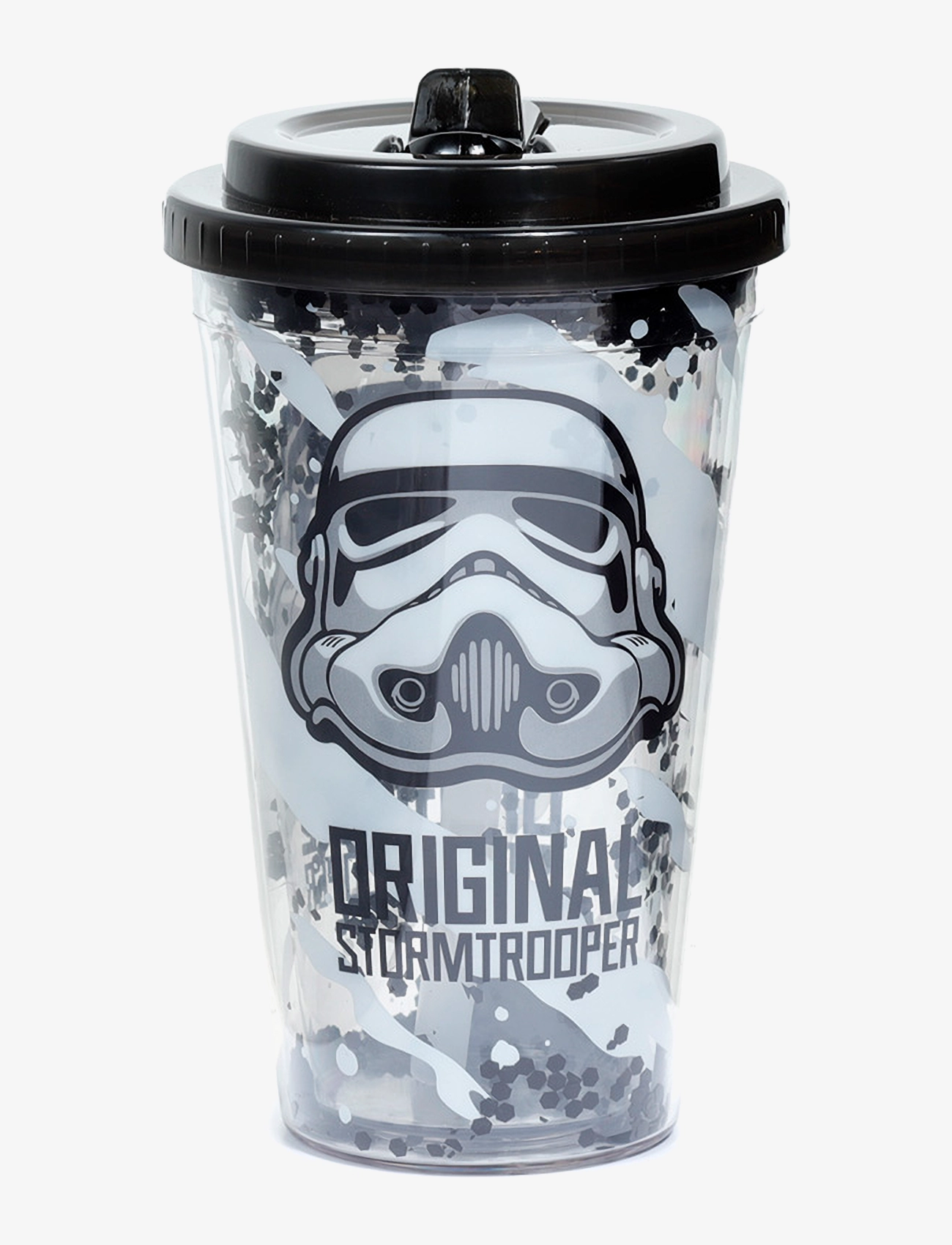 Puckator - Shatterproof Double Walled Cup & Straw - water bottles - black - 1