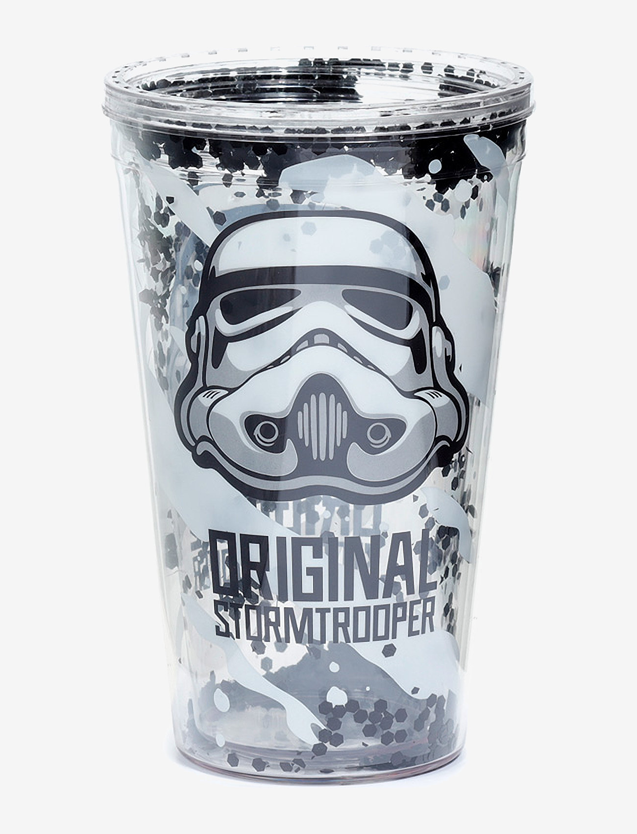 Puckator - Shatterproof Double Walled Cup & Straw - vandflasker - black - 2