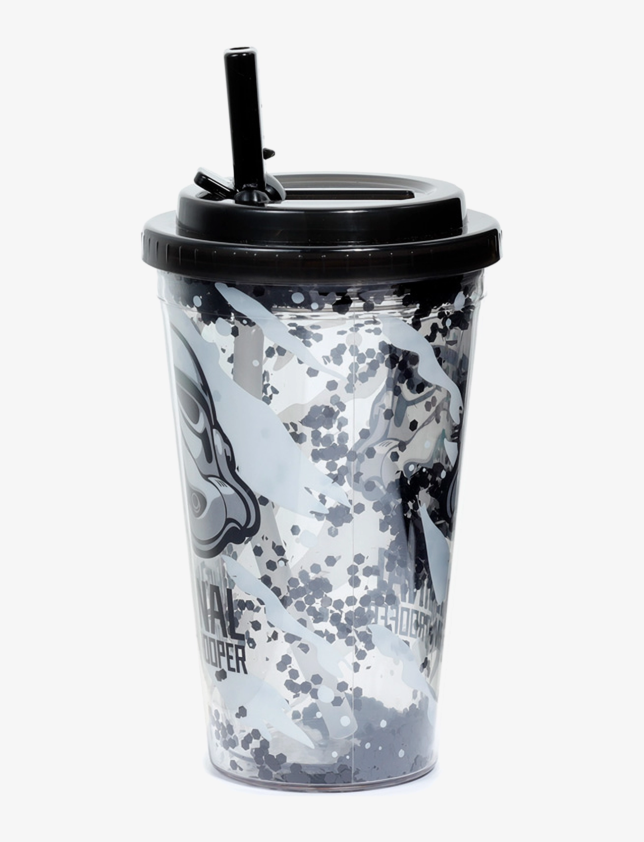 Puckator - Shatterproof Double Walled Cup & Straw - water bottles - black - 3