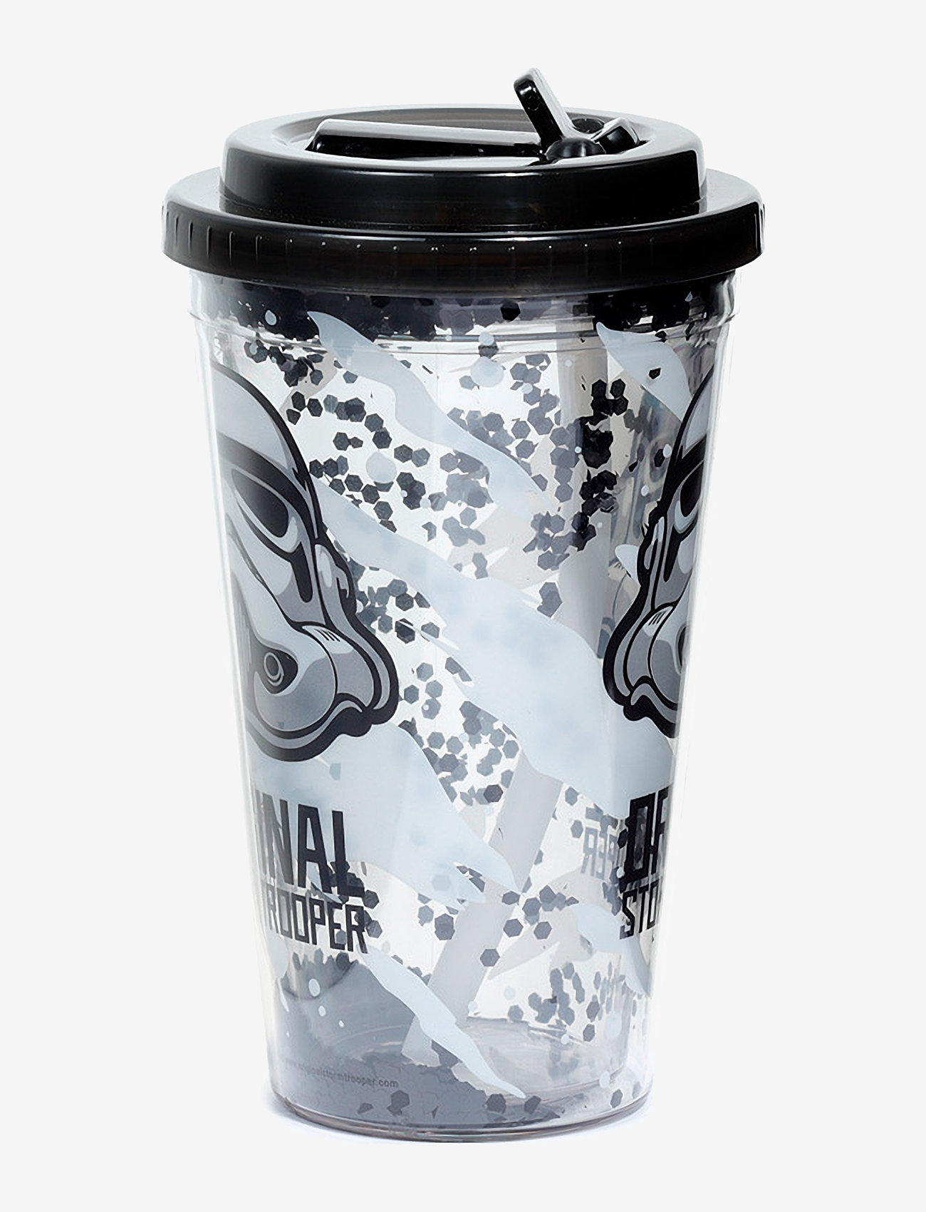 Puckator - Shatterproof Double Walled Cup & Straw - vandflasker - black - 5