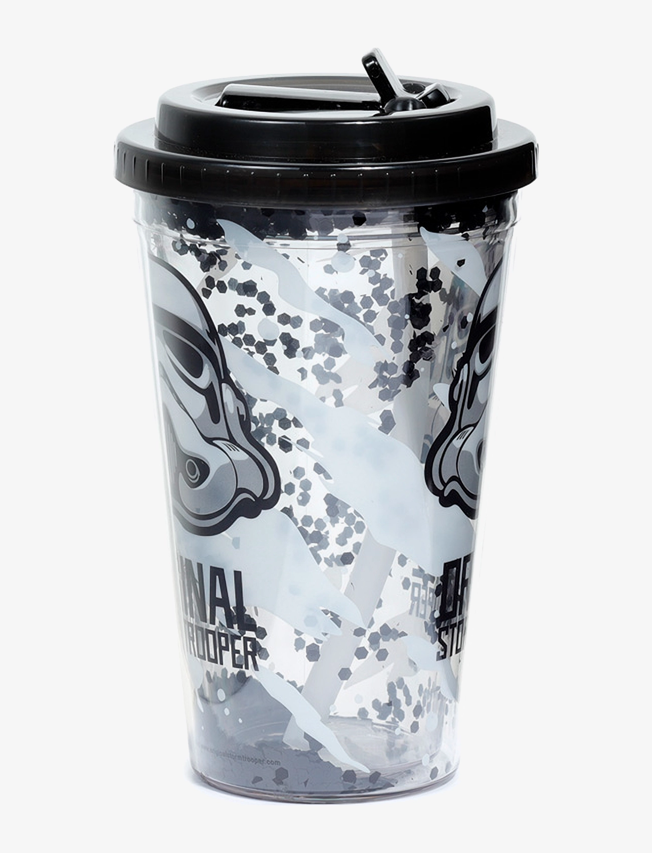 Puckator - Shatterproof Double Walled Cup & Straw - water bottles - black - 5