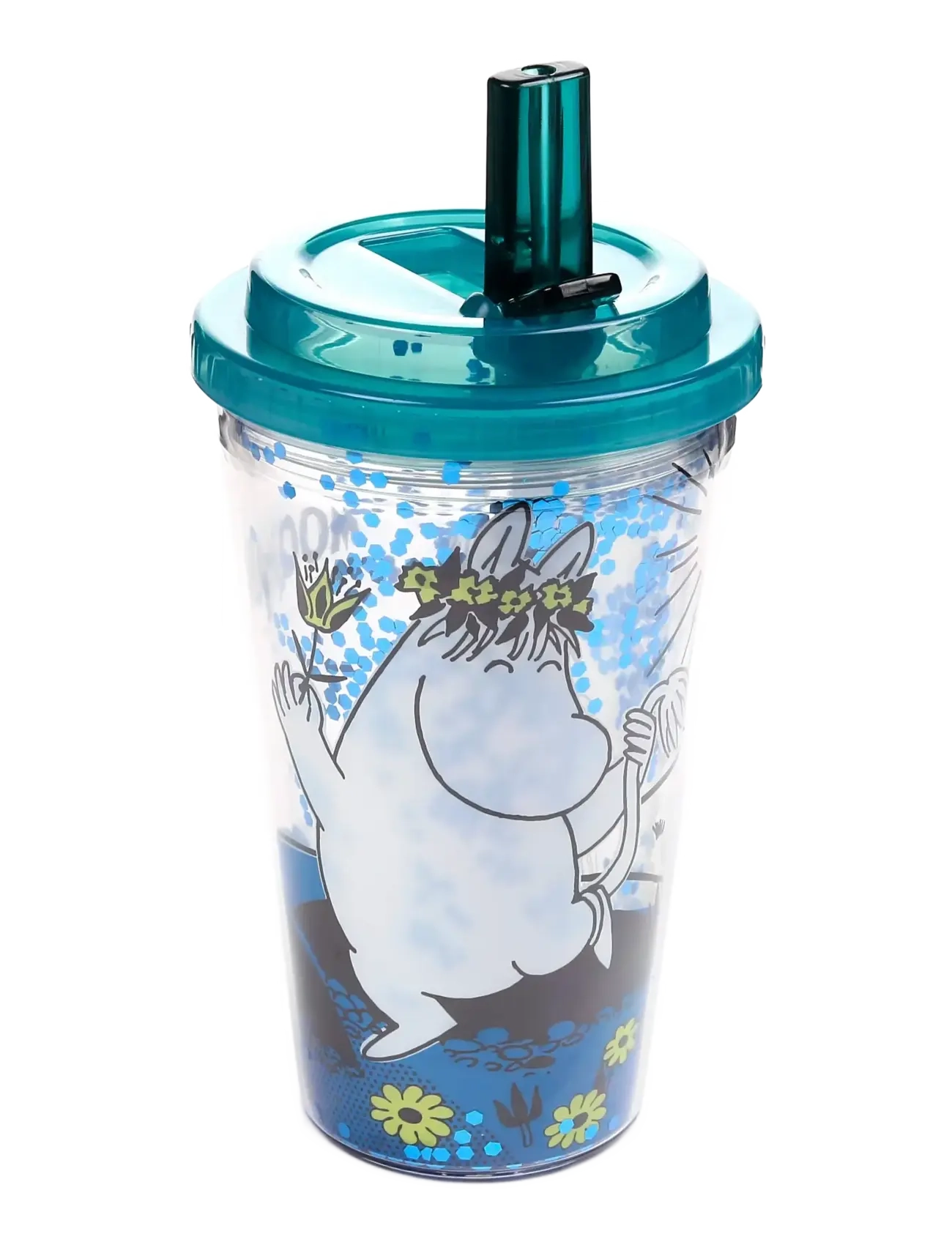 Puckator Moomin Double Walled Cup & Straw - Mumins - BLUE / blue