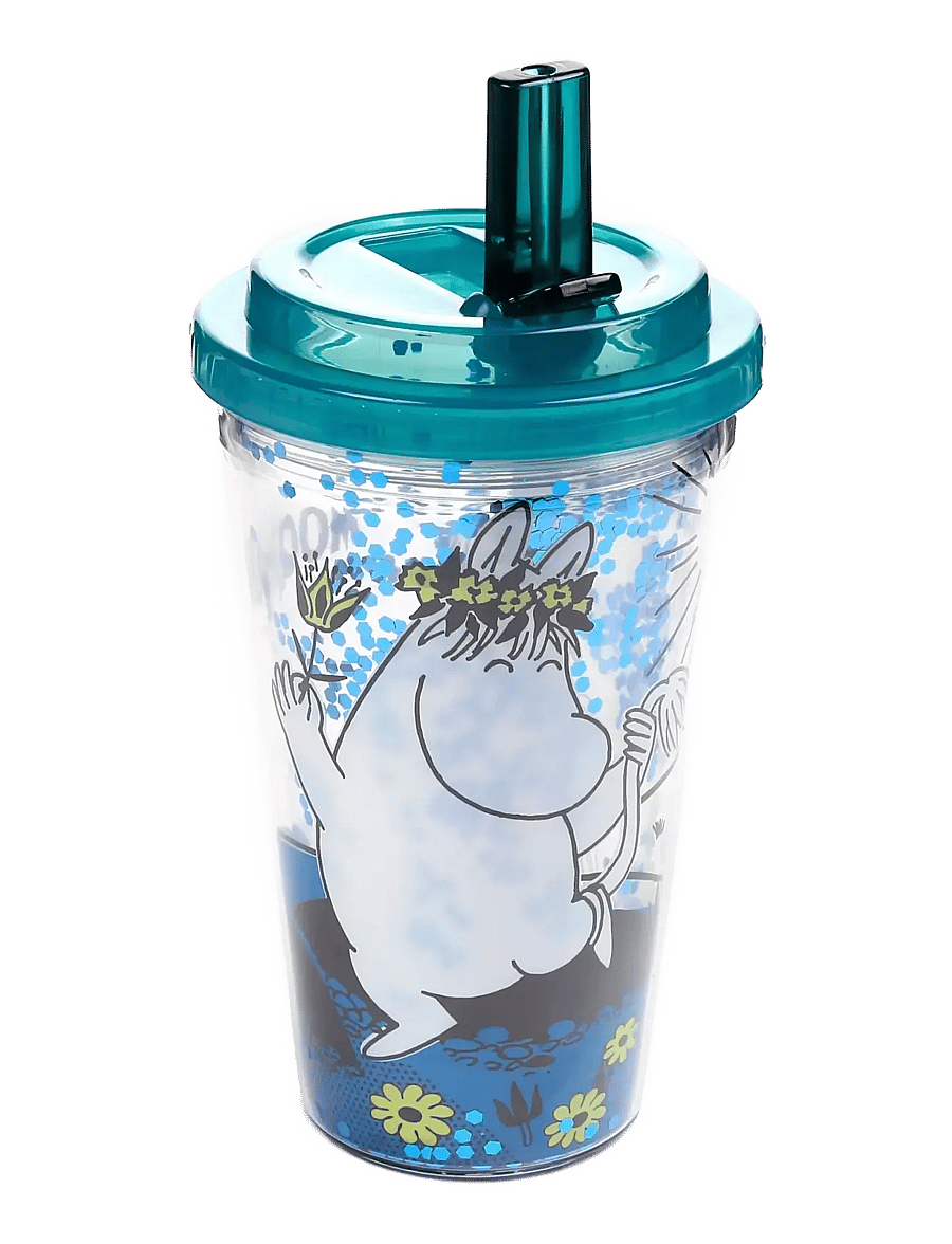 Puckator - Shatterproof Double Walled Cup & Straw - veepudelid - blue - 0