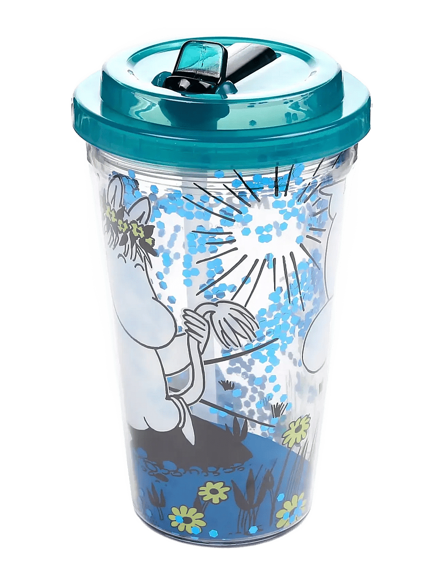 Puckator - Shatterproof Double Walled Cup & Straw - veepudelid - blue - 1