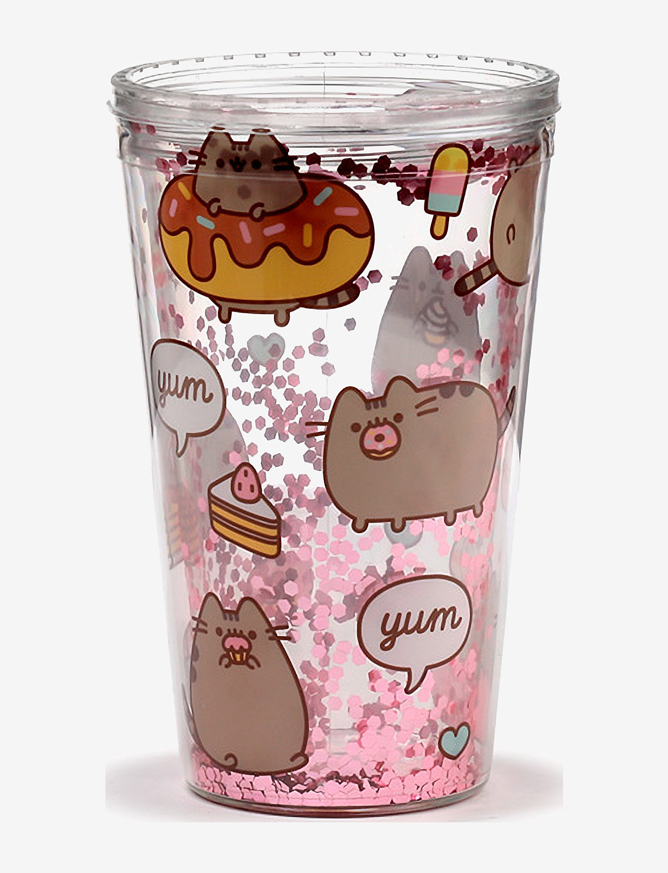 Puckator - Shatterproof Double Walled Cup & Straw - water bottles - pink - 2