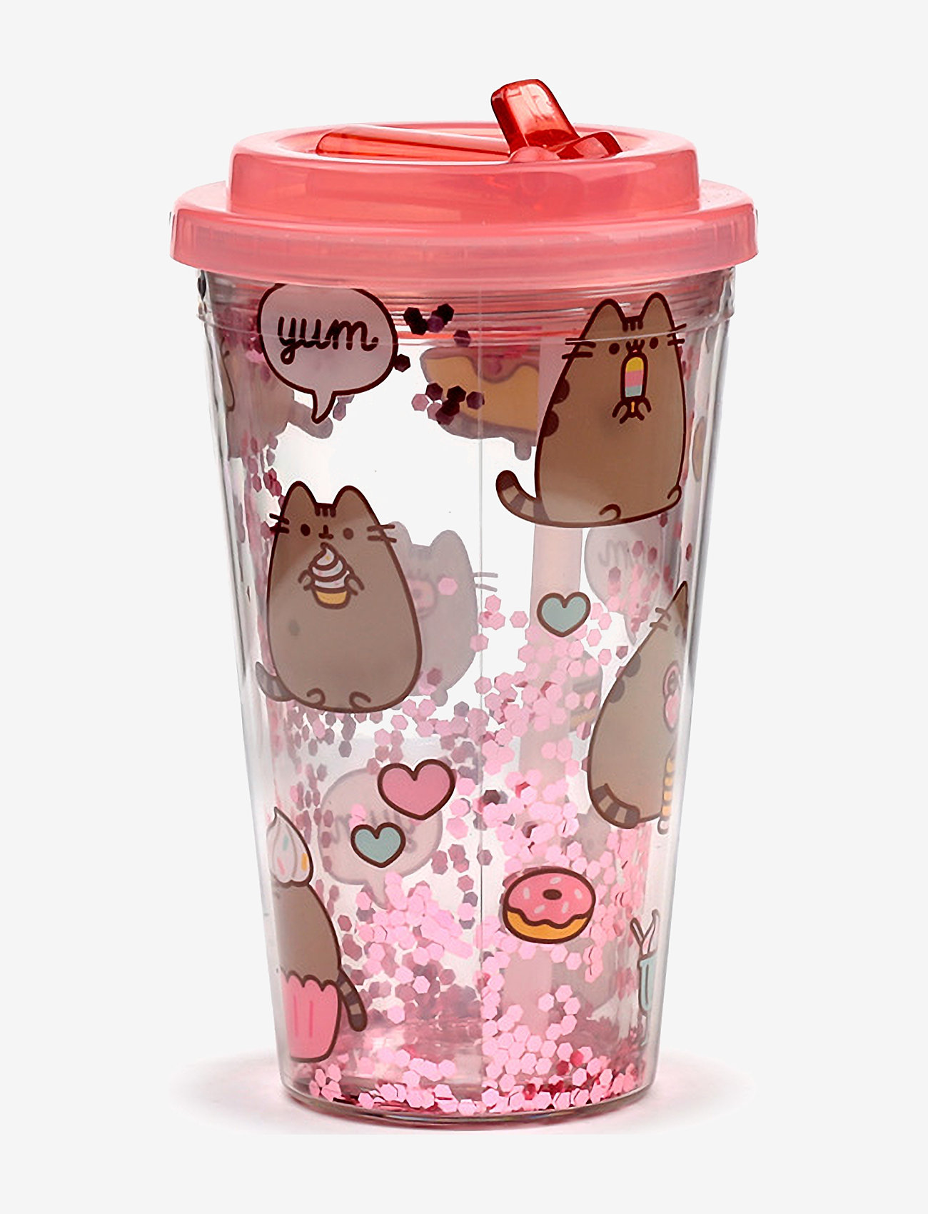 Puckator - Shatterproof Double Walled Cup & Straw - water bottles - pink - 5