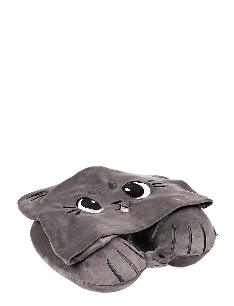 Puckator - Hoodeazzz Duke the Capybara Plush Memory Foam Travel Pillow & Hood - täcken och kuddar - grey - 1