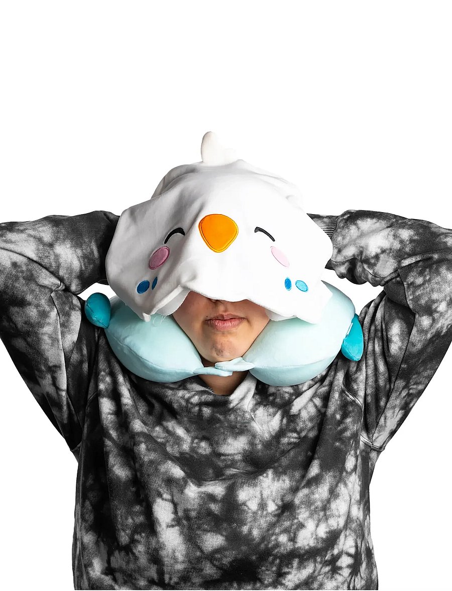 Puckator - Hoodeazzz Duke the Capybara Plush Memory Foam Travel Pillow & Hood - täcken och kuddar - white - 0