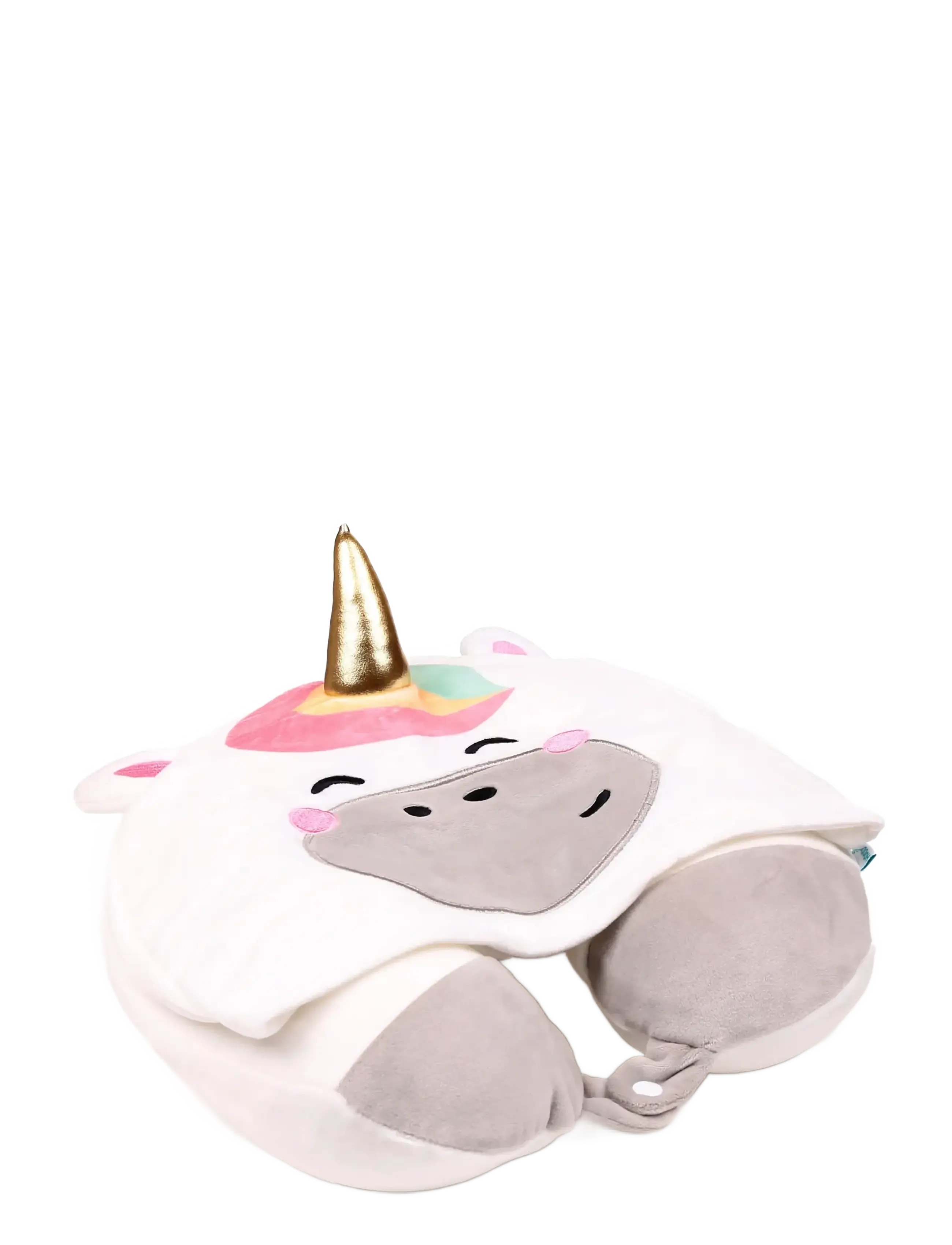 Puckator Hoodeazzz Adoracorns Astra the Unicorn Plush Memory Foam Travel Pillow & Hood - Kids home - WHITE / white