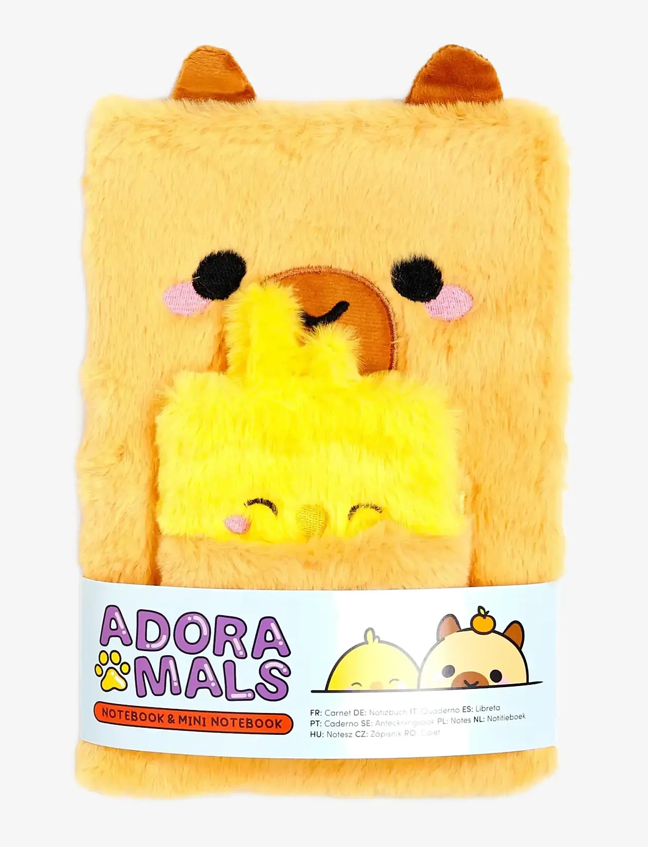 Puckator - Capybara Plush Notebook with Pouch & Mini Notebook - kalendere & notesbøger - yellow - 0