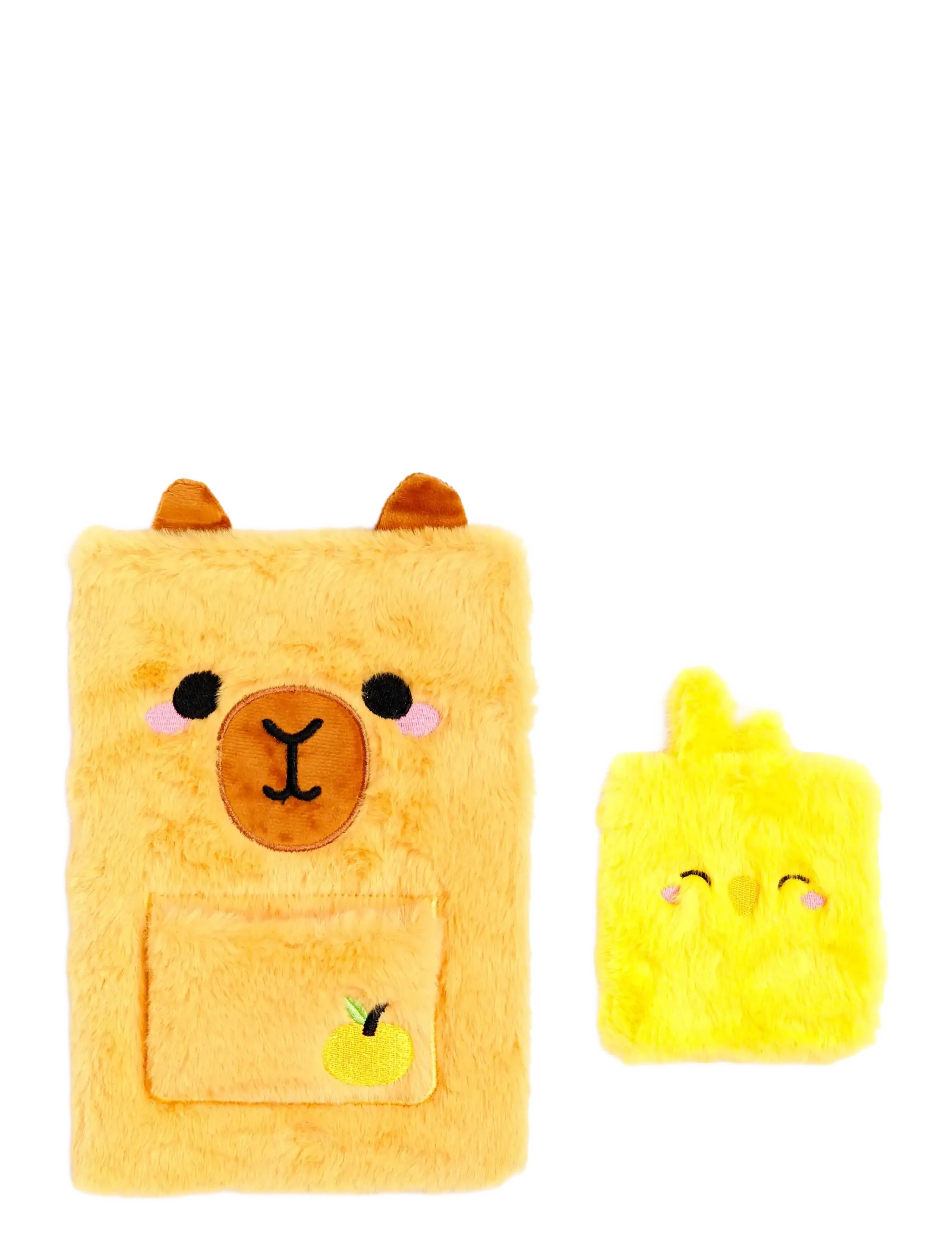 Puckator - Capybara Plush Notebook with Pouch & Mini Notebook - kalender & notizbücher - yellow - 2