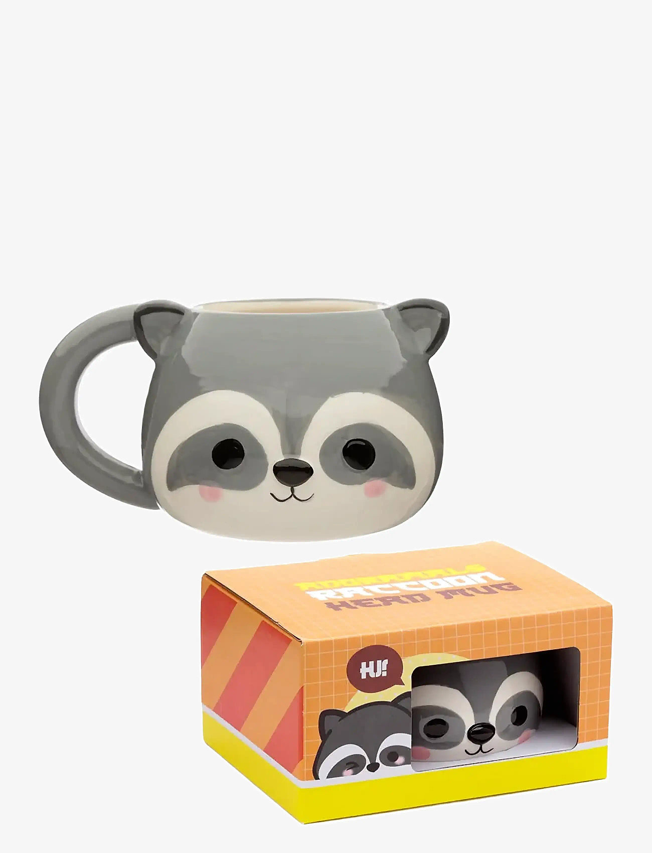 Puckator - Adoramals Raccoon Head Ceramic Shaped Mug - tassen & becher - grey - 5