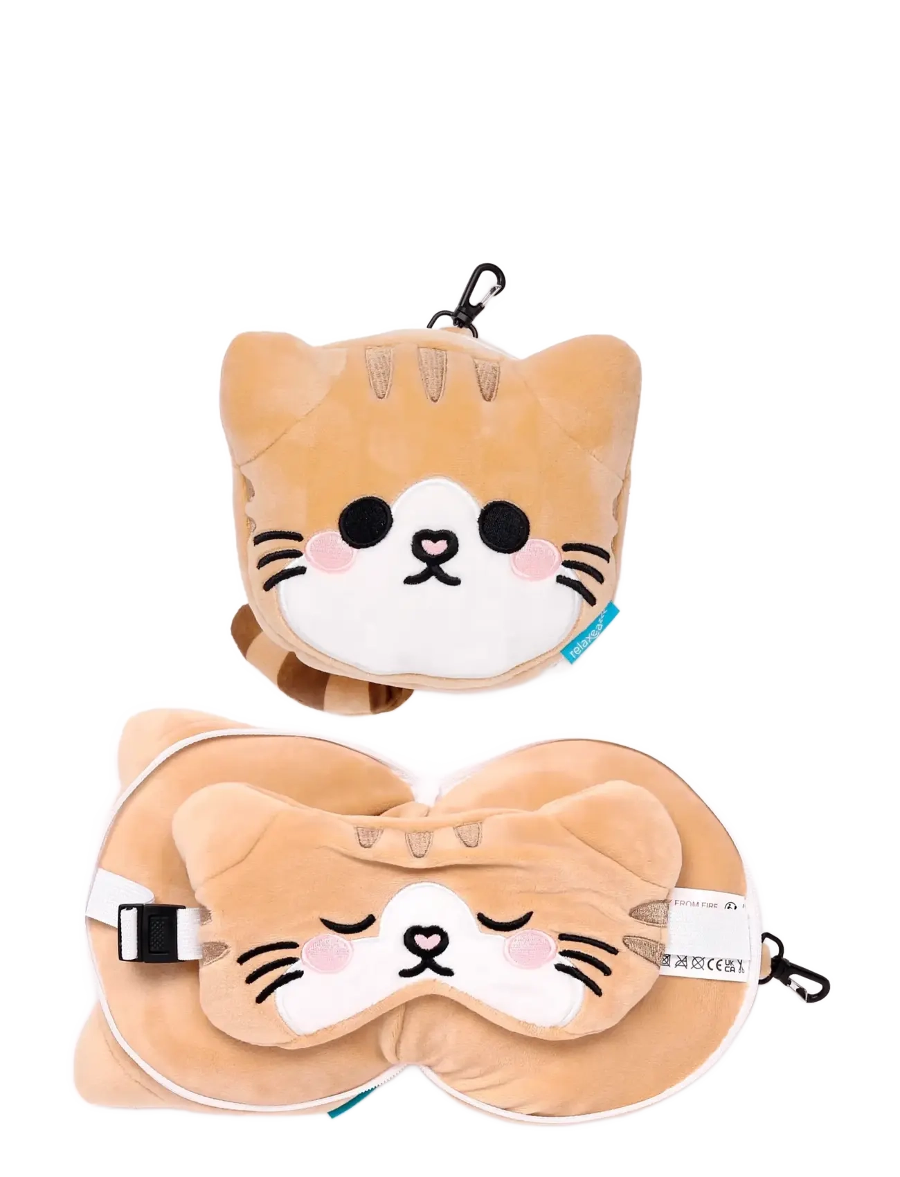 Puckator Relaxeazzz Adoramals Maddie the Axolotl Travel Pillow & Eye Mask - Schlaf-Accessoires - BEIGE / brown