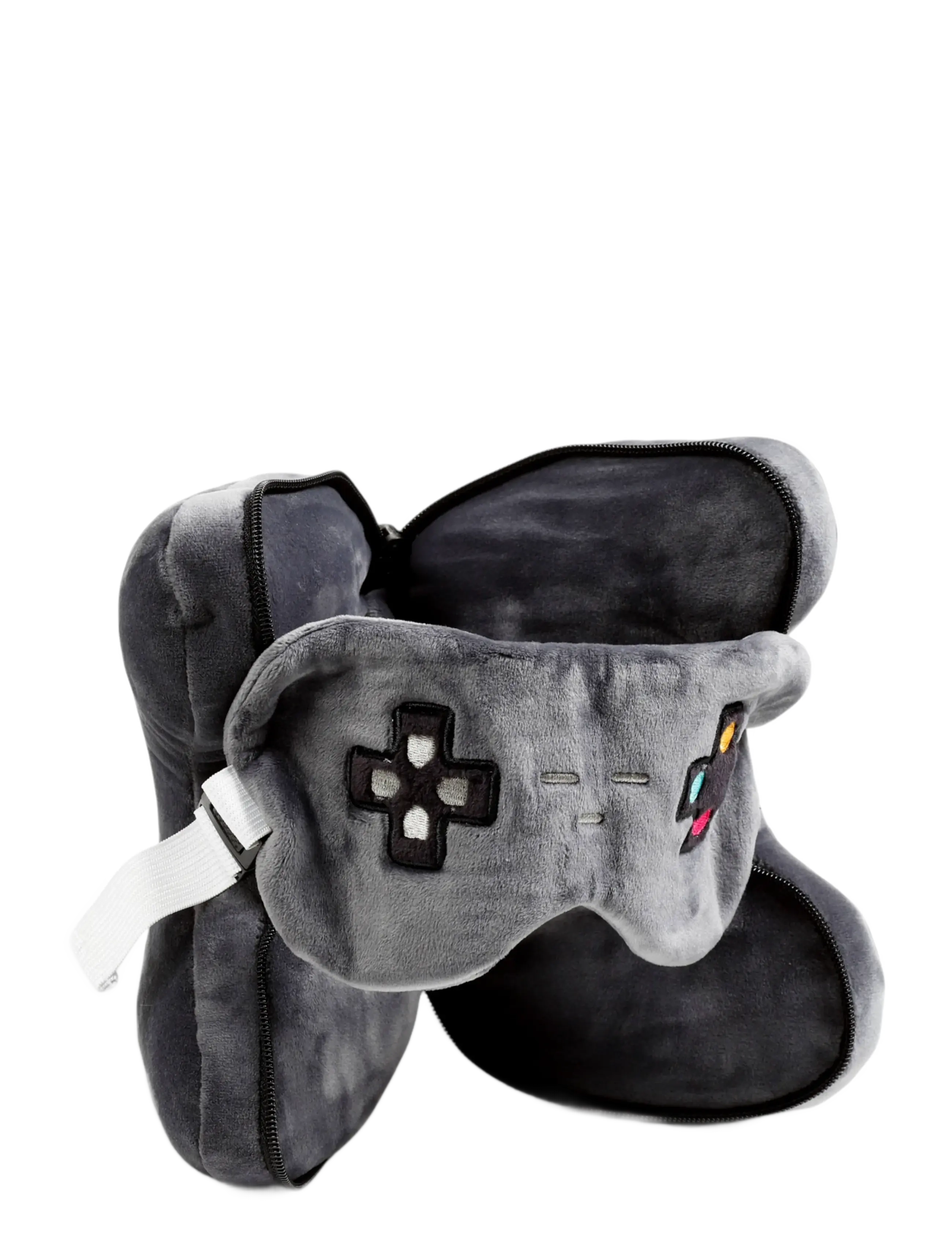 Puckator - Relaxeazzz Shaped Travel Pillow & Eye Mask - Game Over Game Controller - gift ideas - grey - 1