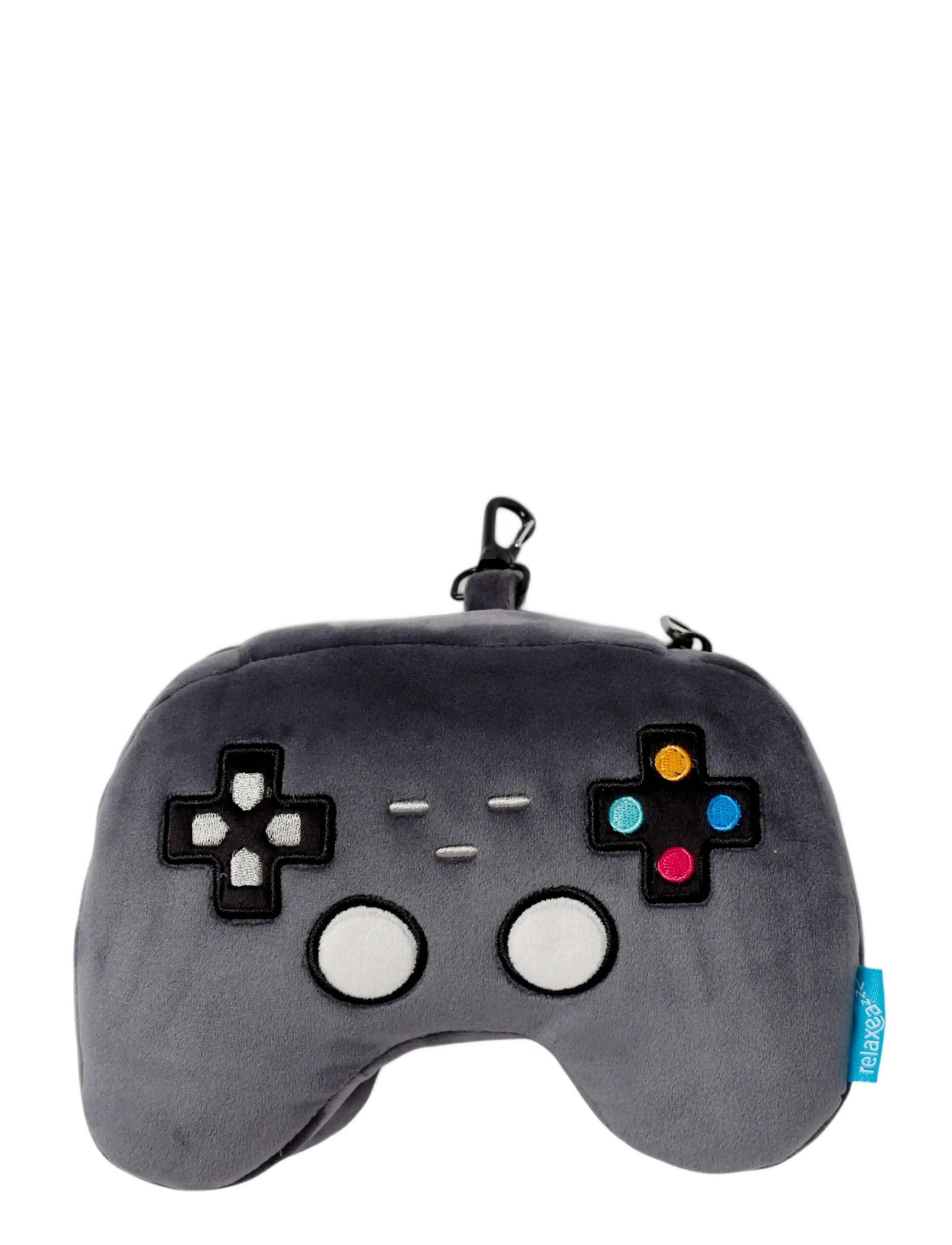 Puckator - Relaxeazzz Shaped Travel Pillow & Eye Mask - Game Over Game Controller - gift ideas - grey - 2